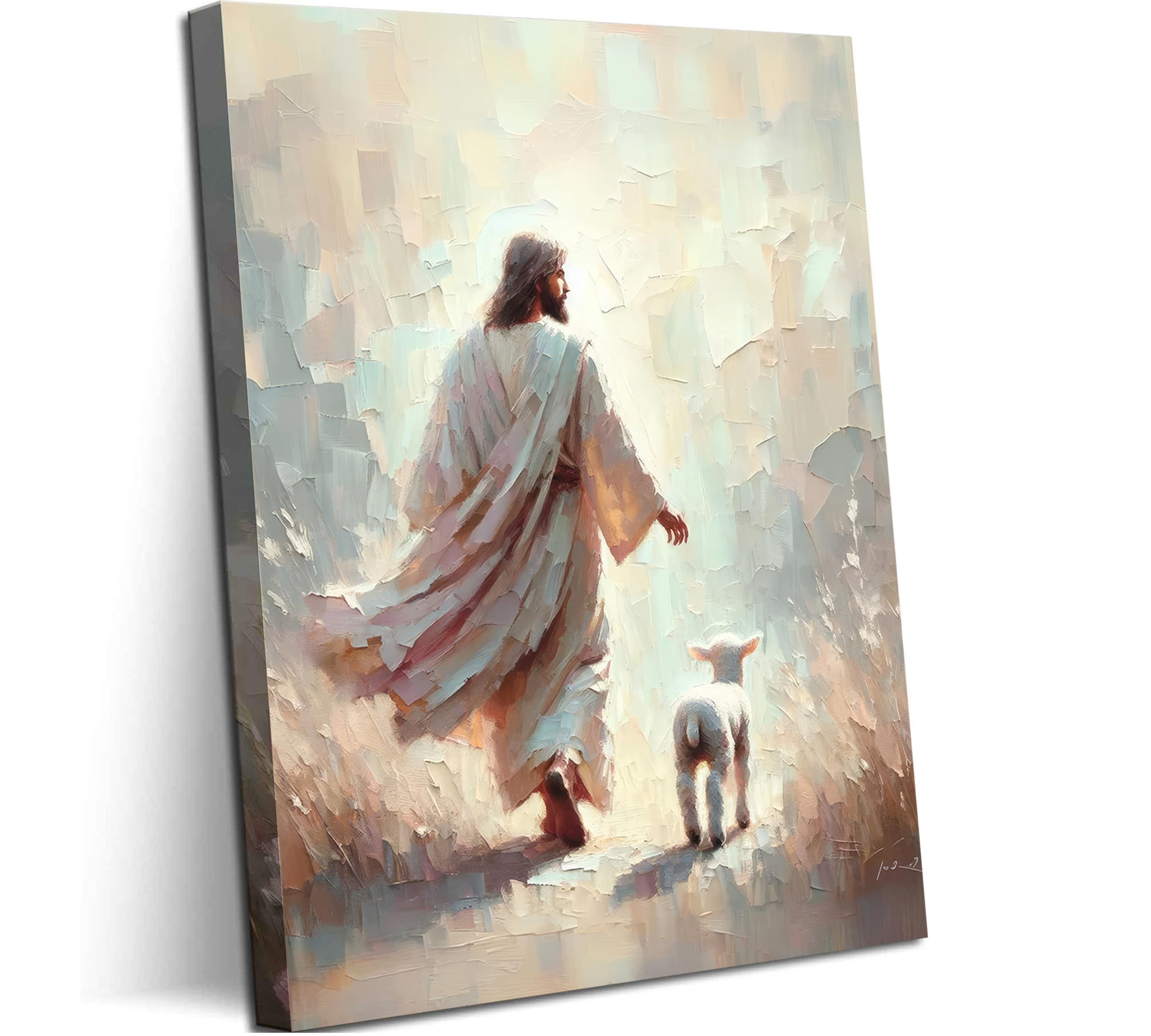 Jesus Leave 99 Sheep Canvas Wall Art Bible Stories Wall Decor The Lost Lamb Painting Picture Jesus Lamb Poster Prints God Faith 