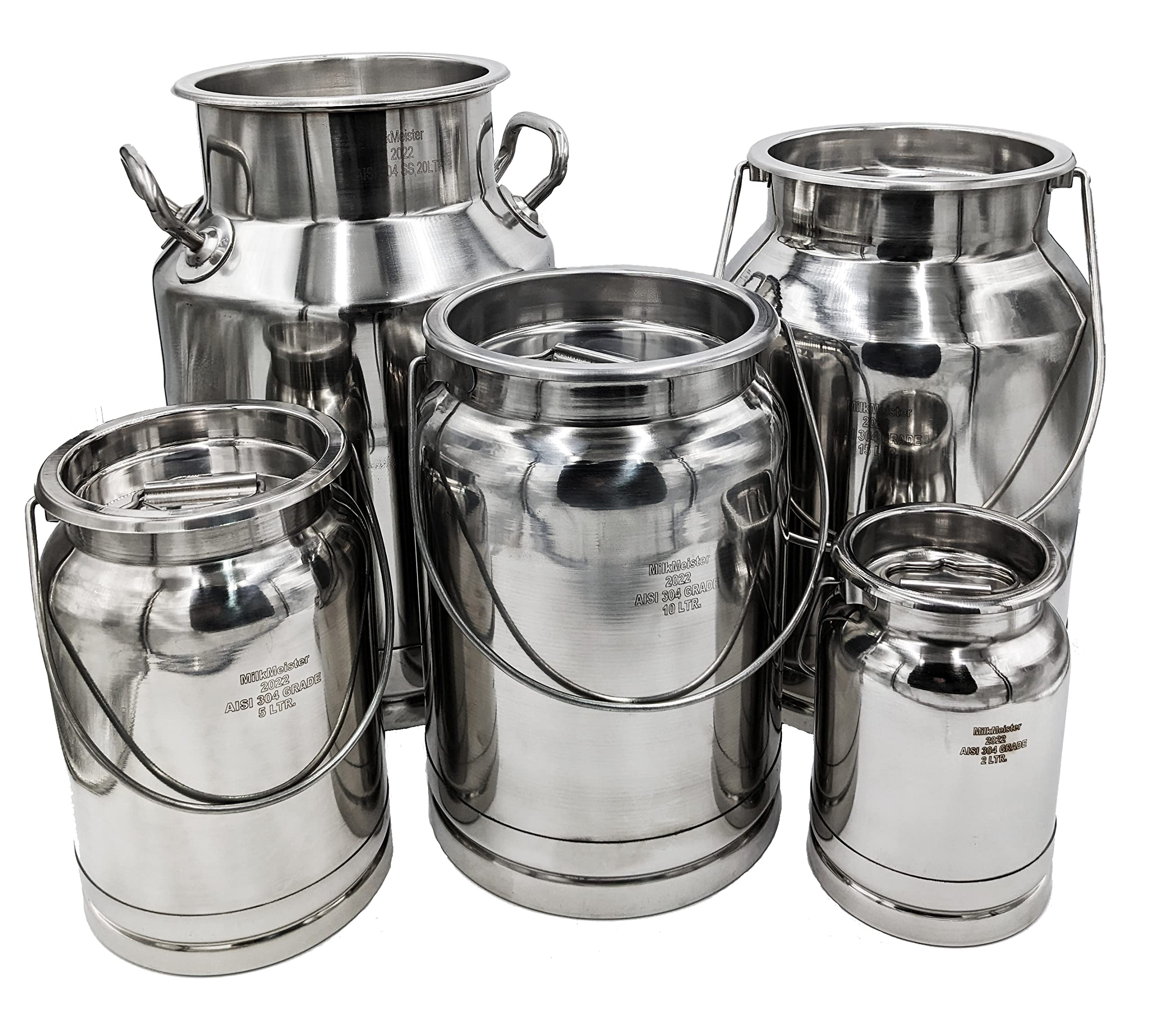 The Dairy Shoppe Stainless Steel Milk Can Totes (5 Liter)