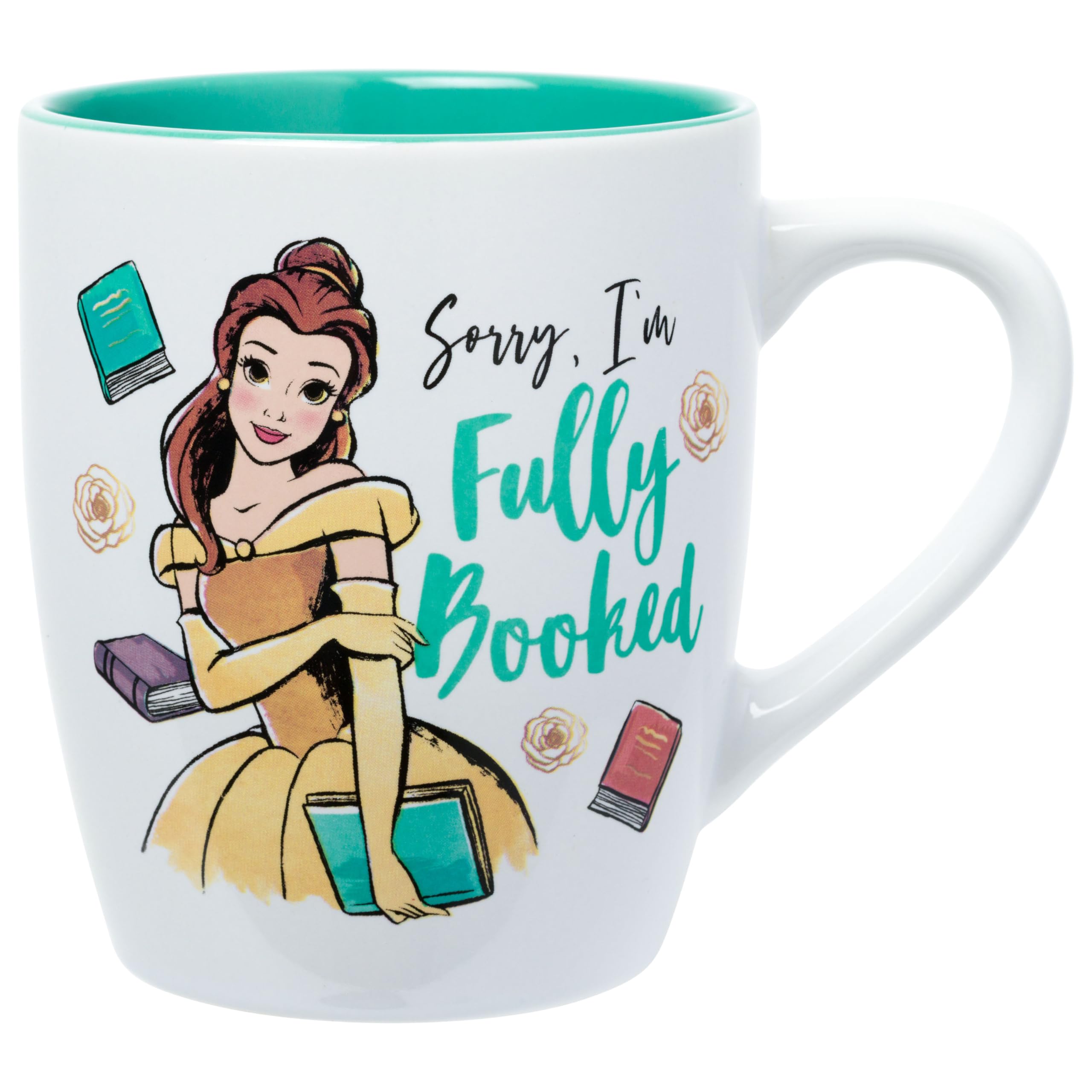 Silver Buffalo Disney Beauty and the Beast Featuring Princess Belle Sorry, Im Fully Booked Jumbo Ceramic Mug, 25 Ounces