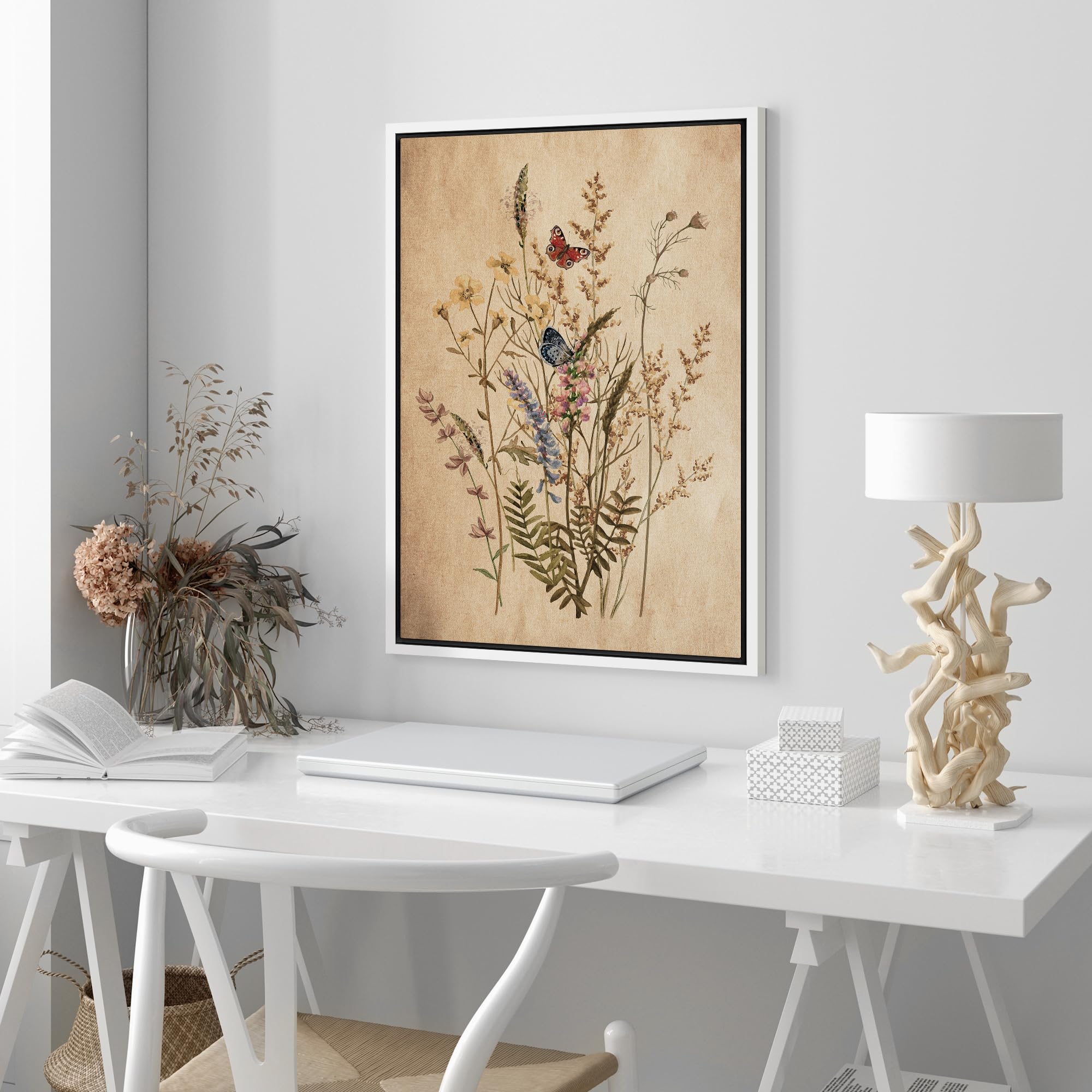 Wall26 Framed Canvas Print Wall Art Vintage Garden Wildflower Still Life Nature Wilderness Illustrations Modern Art Botanical Fl