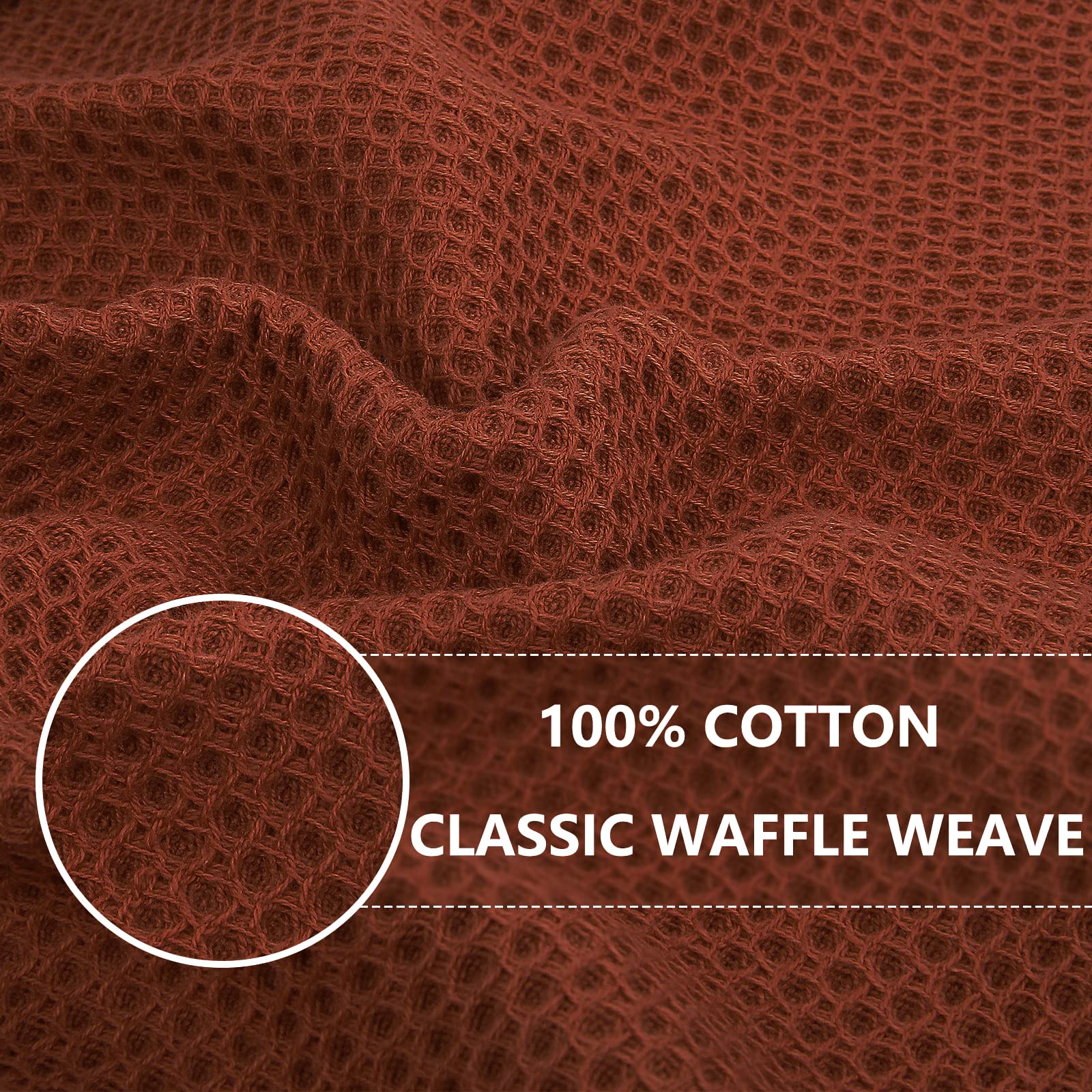 Homaxy 100% Cotton Waffle Weave Kitchen Dish Towels, Ultra Soft Absorbent Quick Drying Cleaning Towel, 13 x 28 Inches, 6-Pack, R