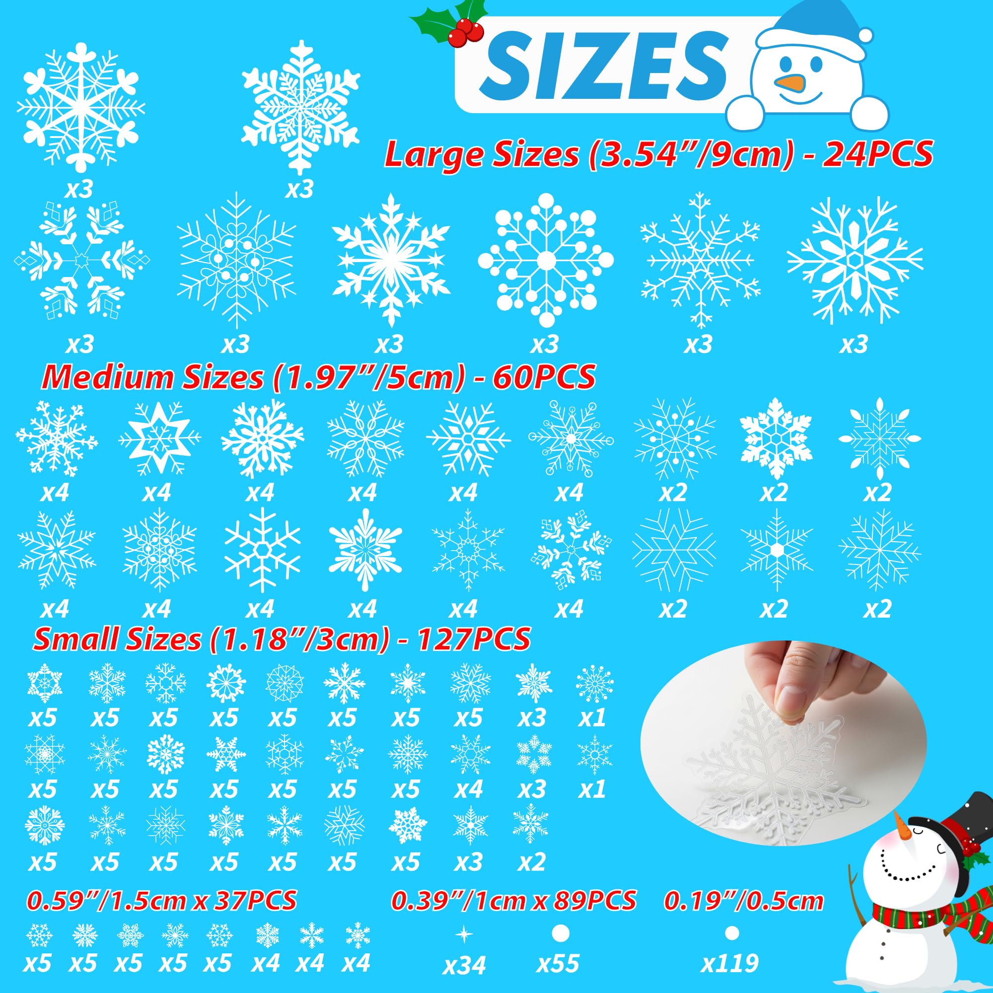 Snowflake Window Clings Stickers | 456Pcs Snowflake Clings Window Decal Christmas Decorations Christmas Stickers Winter Xmas Dec
