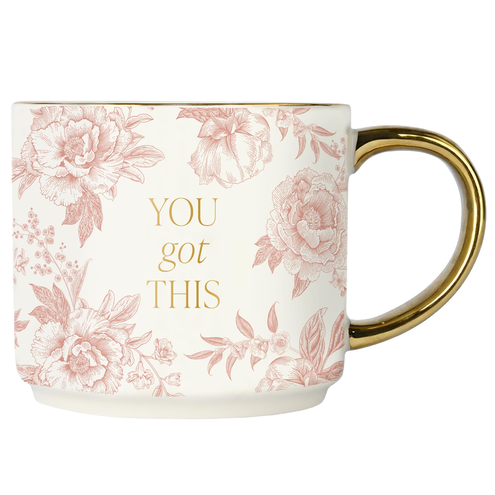 Sweet Water Decor You Got This Gold Handle Coffee Mugs - 17oz Cute Coffee Mugs for Hot & Cold Drinks - Spring Home Decor and Gif