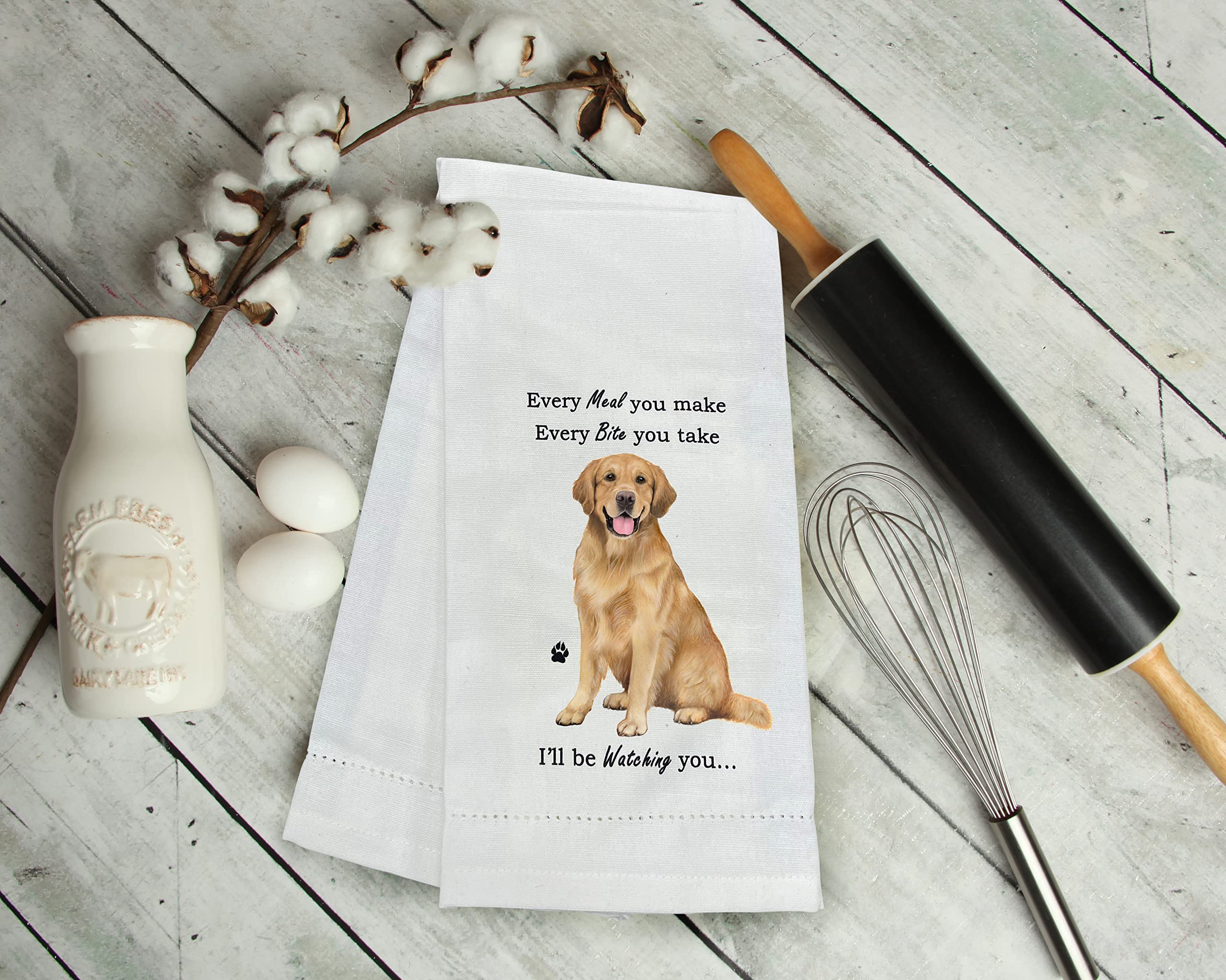 Golden Retriever Kitchen Towel - Soft Highly Absorbent - Golden Retriever Gifts - Dish Towels For Washing Dishes - Tea Towels -