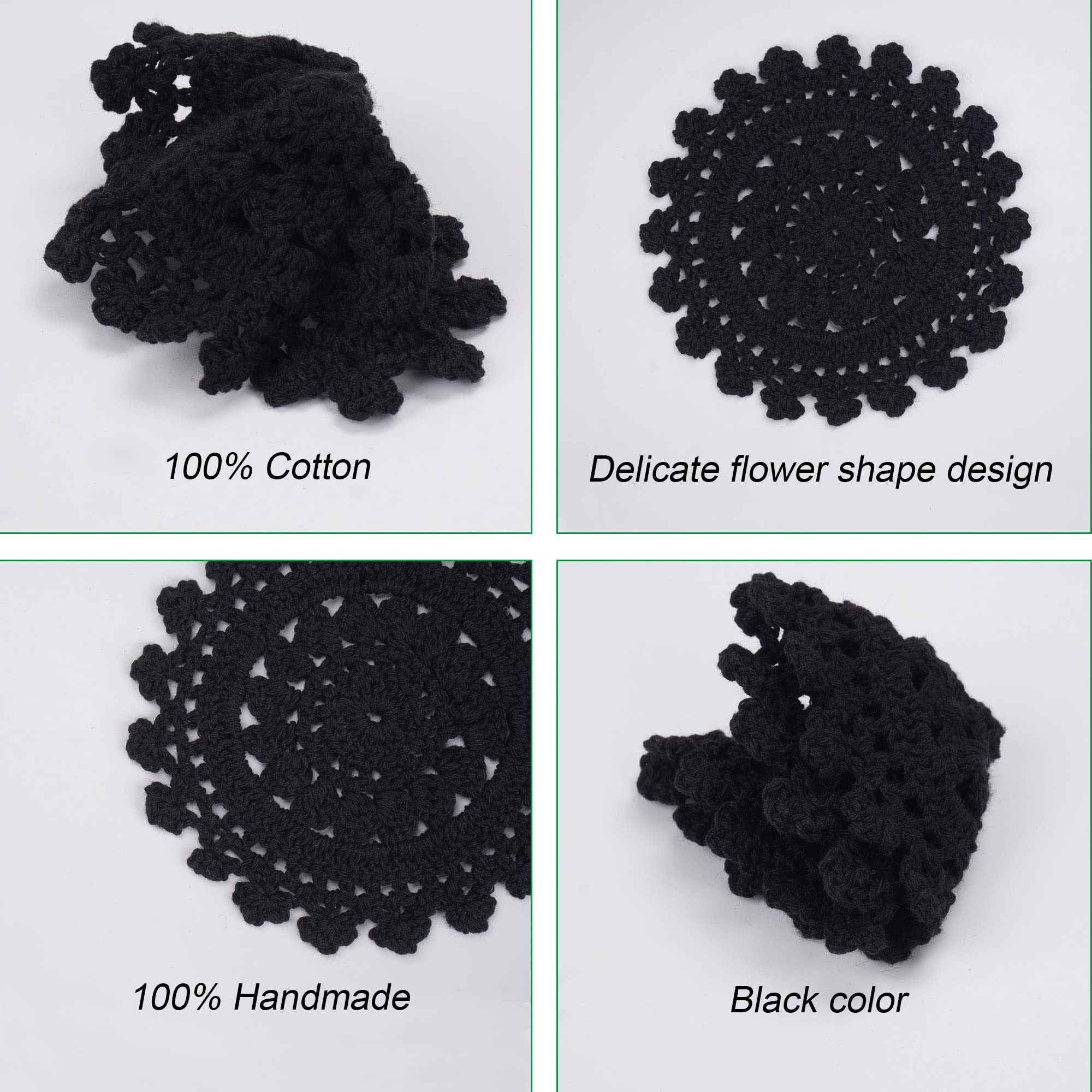 Qxzvzem 6 Pieces 4 Inch Cotton Doilies, Small Vintage Cloth Lace Placemats, Crochet Mandala Round Coasters, Handmade Wagon Wheel