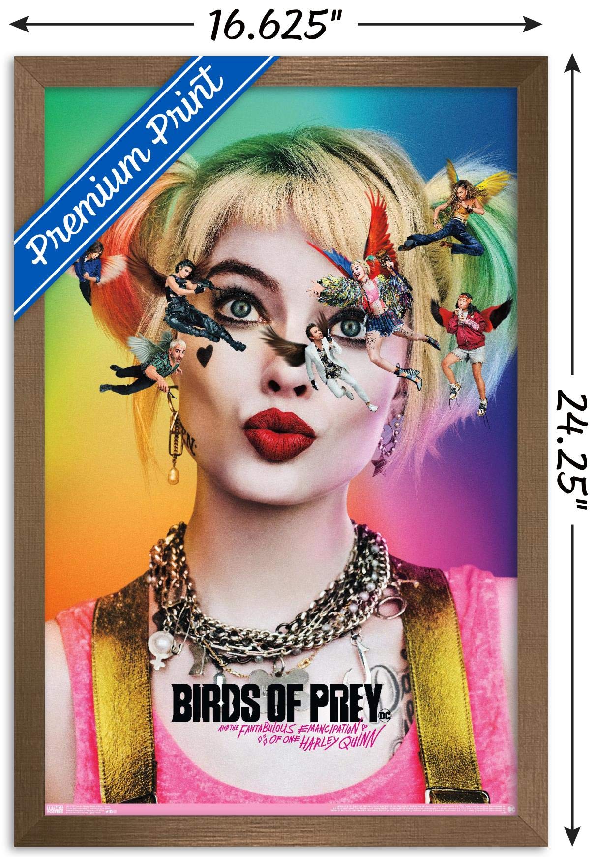 Trends International Dc Comics Movie - Birds Of Prey - Teaser Wall Poster, 14.725'' X 22.375'', Bronze Framed Version