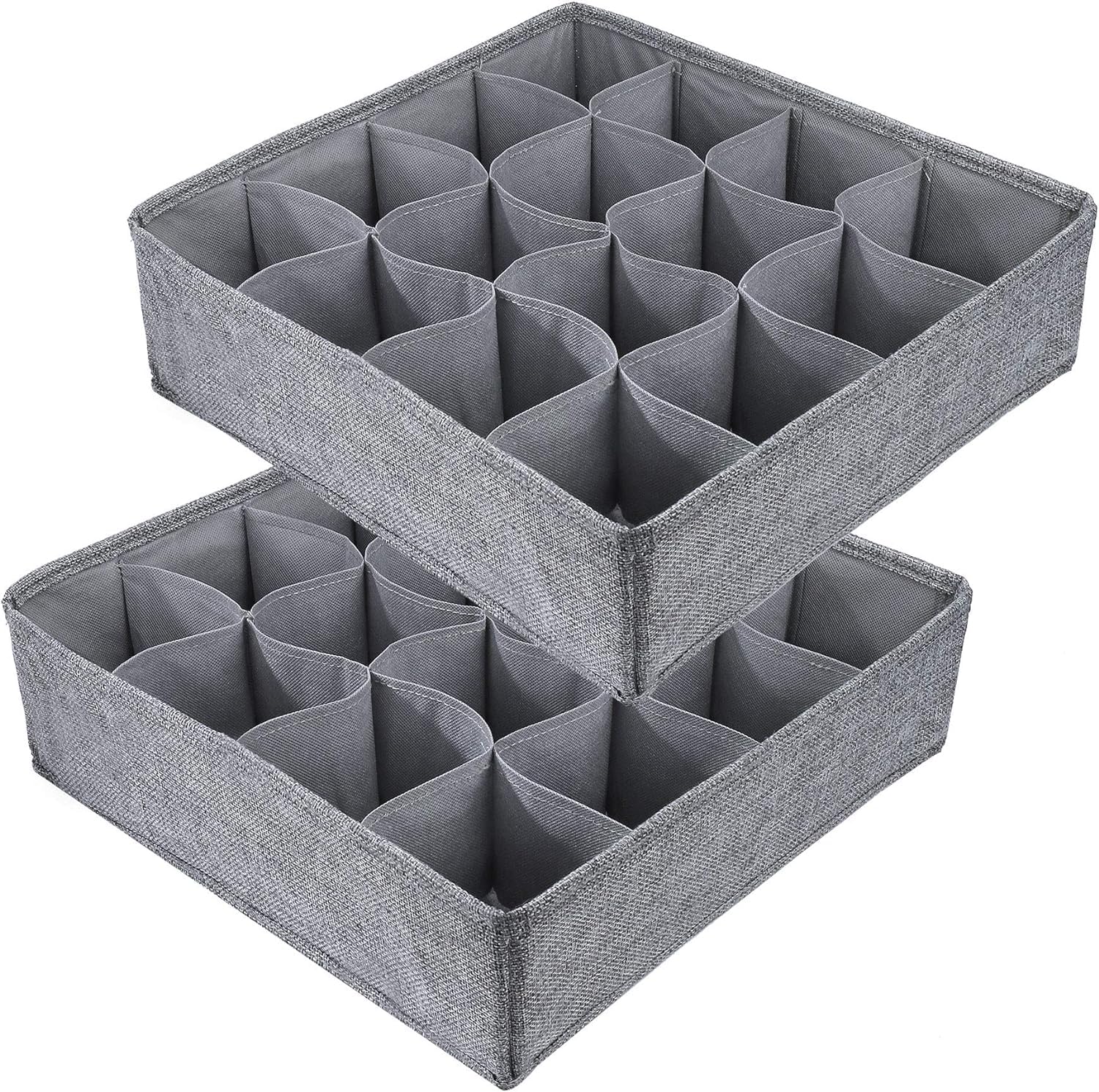 Adrohai Drawer Underwear Organizer Closet Divider Washable Clothes Bra Sock Tie Foldable Storage Box Dresser Drawer Dividers Soc