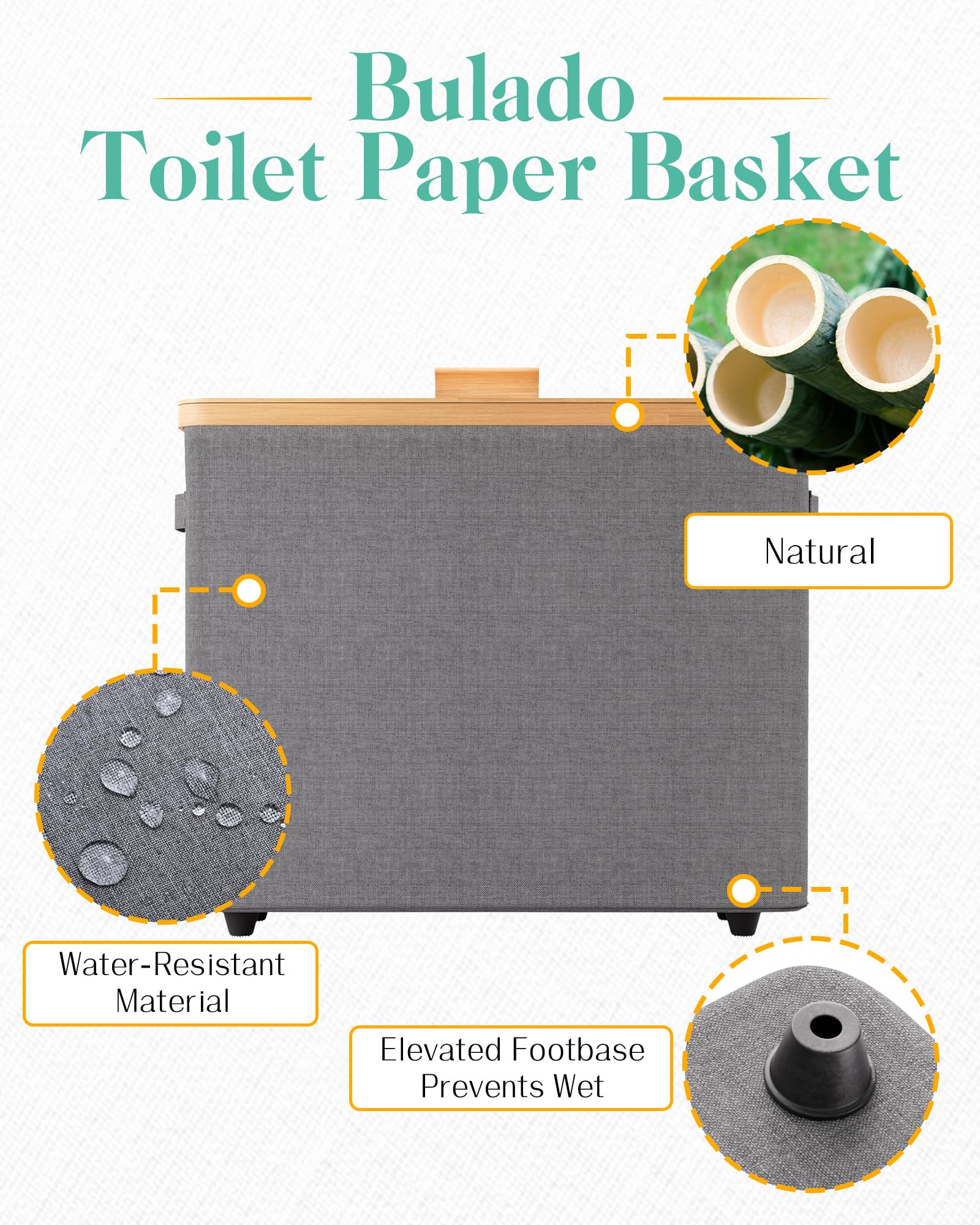 Bulado Toilet Paper Storage Stand, Toilet Paper Basket With Lid For 12-Roll Standard Extra Toilet Paper Holder, Wood Toilet Pape