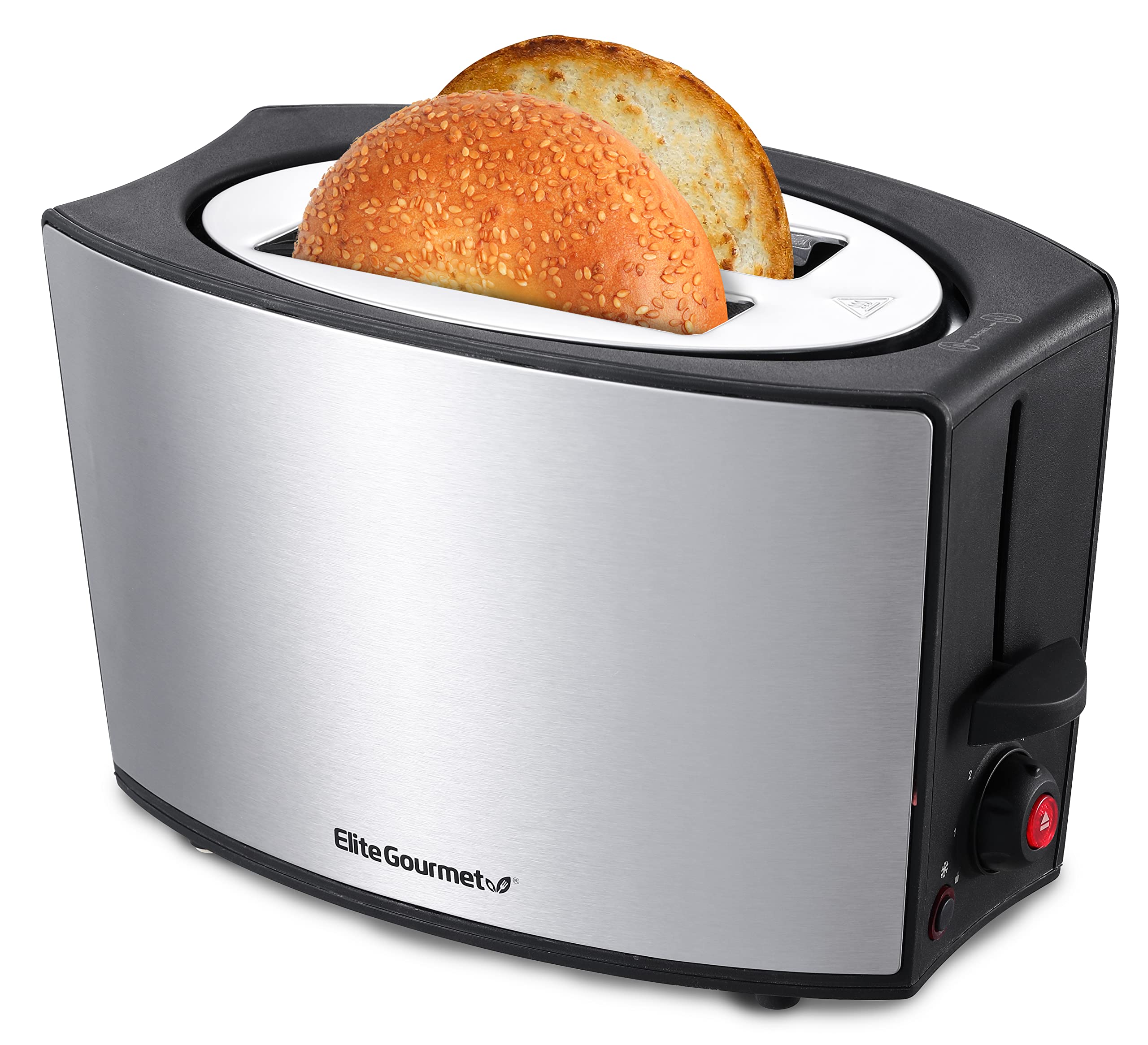 Elite Gourmet Ect2428 Extra Wide 1.25    Slot 2-Slice Toaster, Cancel, Defrost And Bagel Functions, 6 Toast Settings, Slide-Out