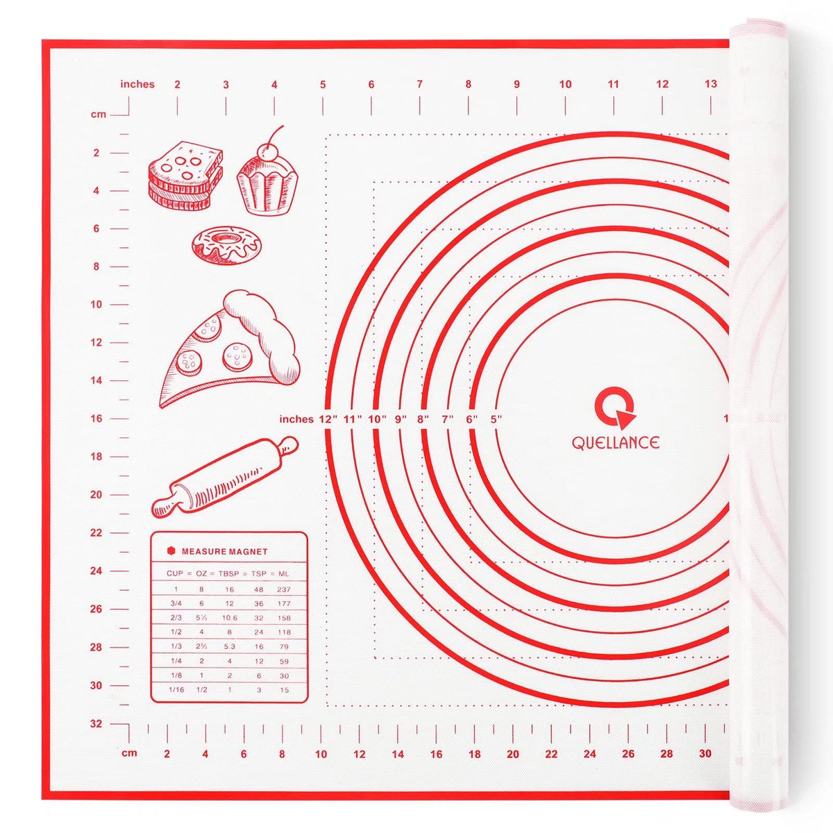 Silicone Pastry Mat For Baking, Baking Mat For Rolling Dough Non Slip Extra Large, Fondant Mat With Measurement, Kitchen Counter
