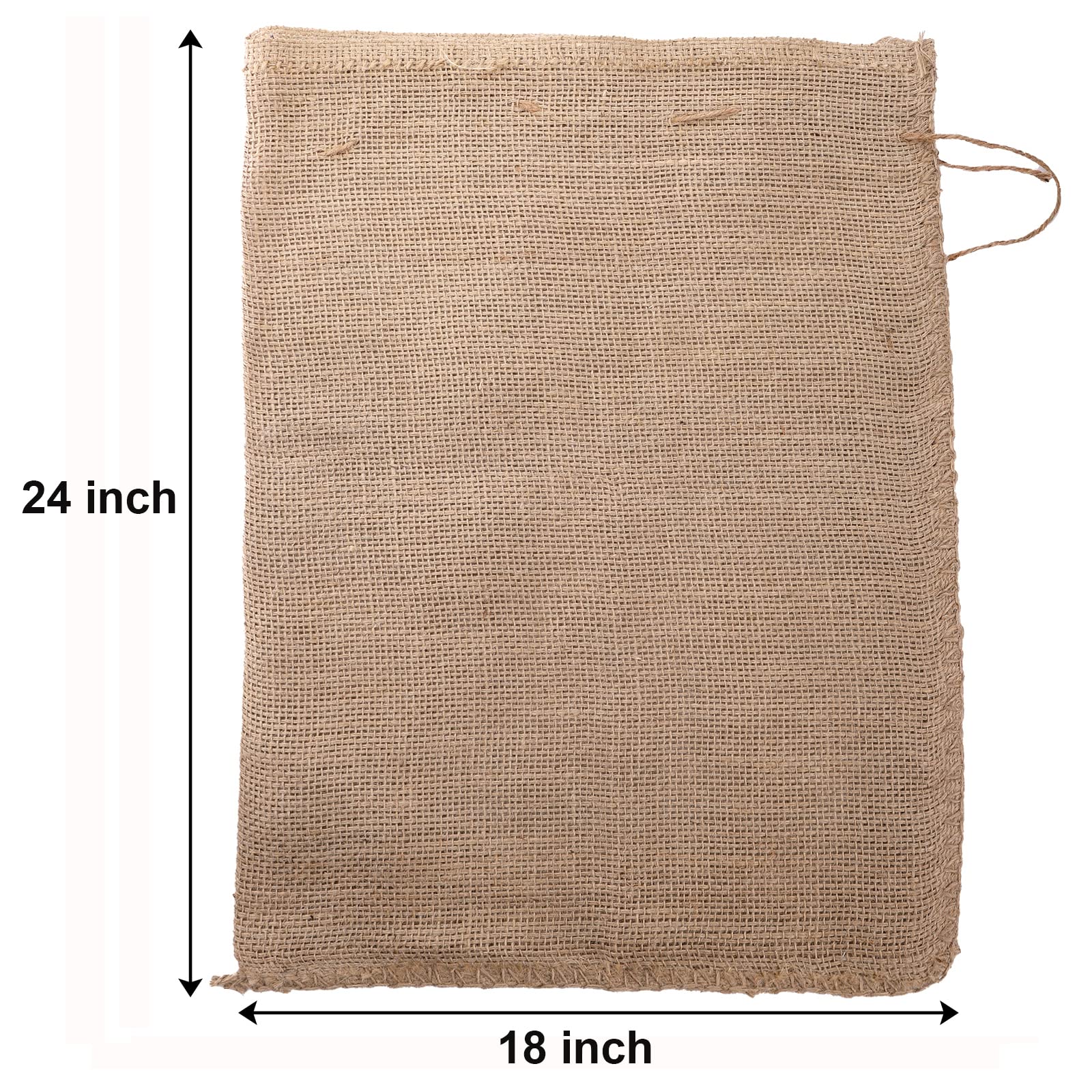 Bekith 6 Pack Burlap Bags With Drawstring, 18'' X 24'' Natural Jute Potato Sacks, Reusable Root Vegetable Storage Bags, Strong R