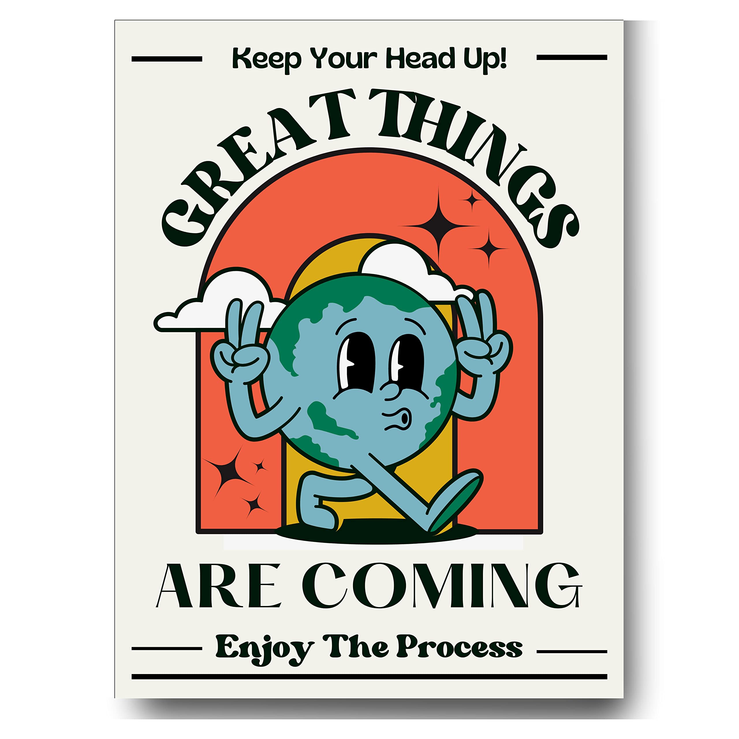 Retro Poster Wall Art Print, Positive Quote Funny Motivational Inspirational That Girl Room Decor Aesthetic For Teen Girls , Col