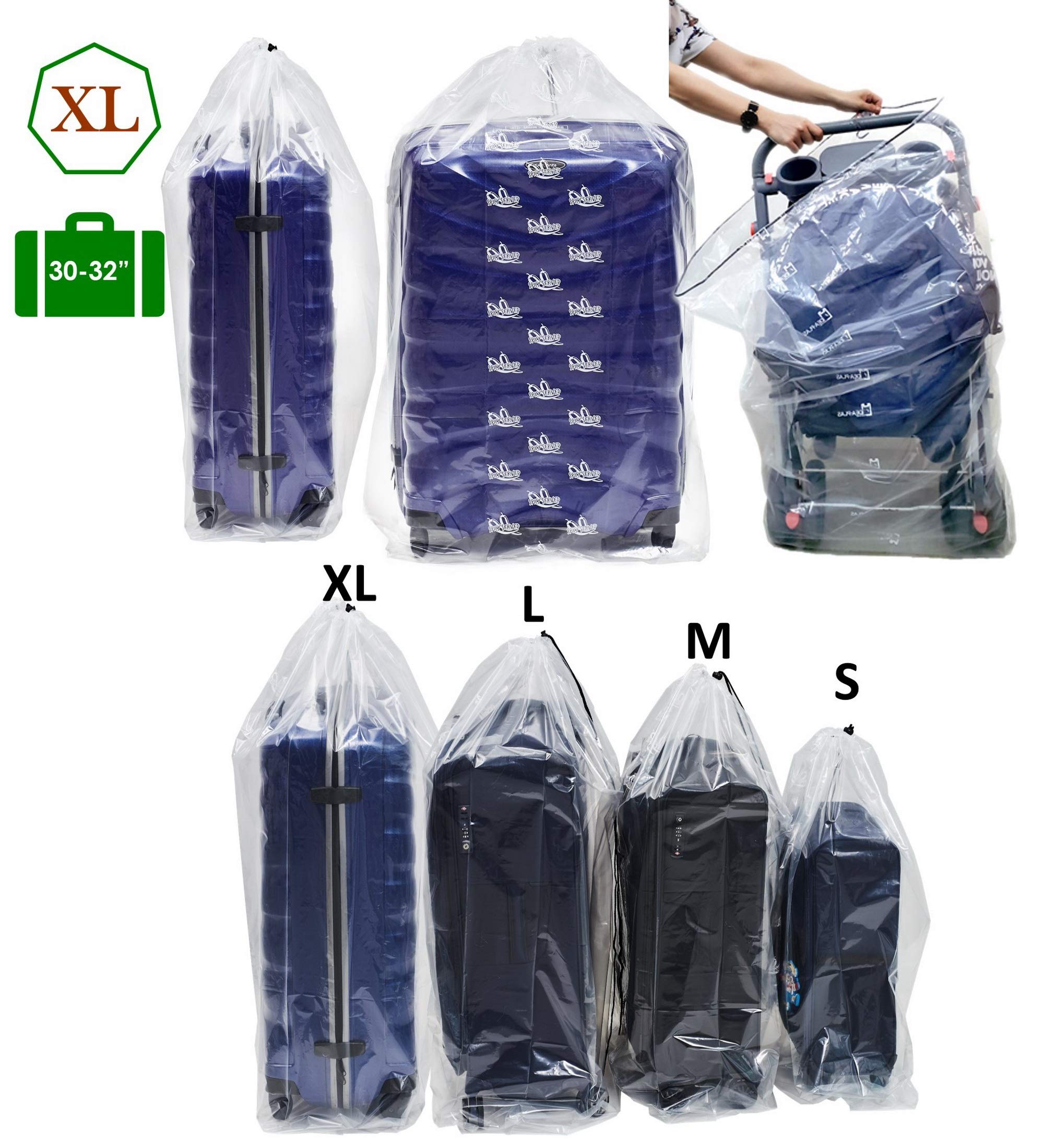 4 Pieces Of Dust Cover Big Plastic Drawstring Bags Multi-Purpose For Storage And Keeping Luggage, Big Dolls, Blankets, Pillows,