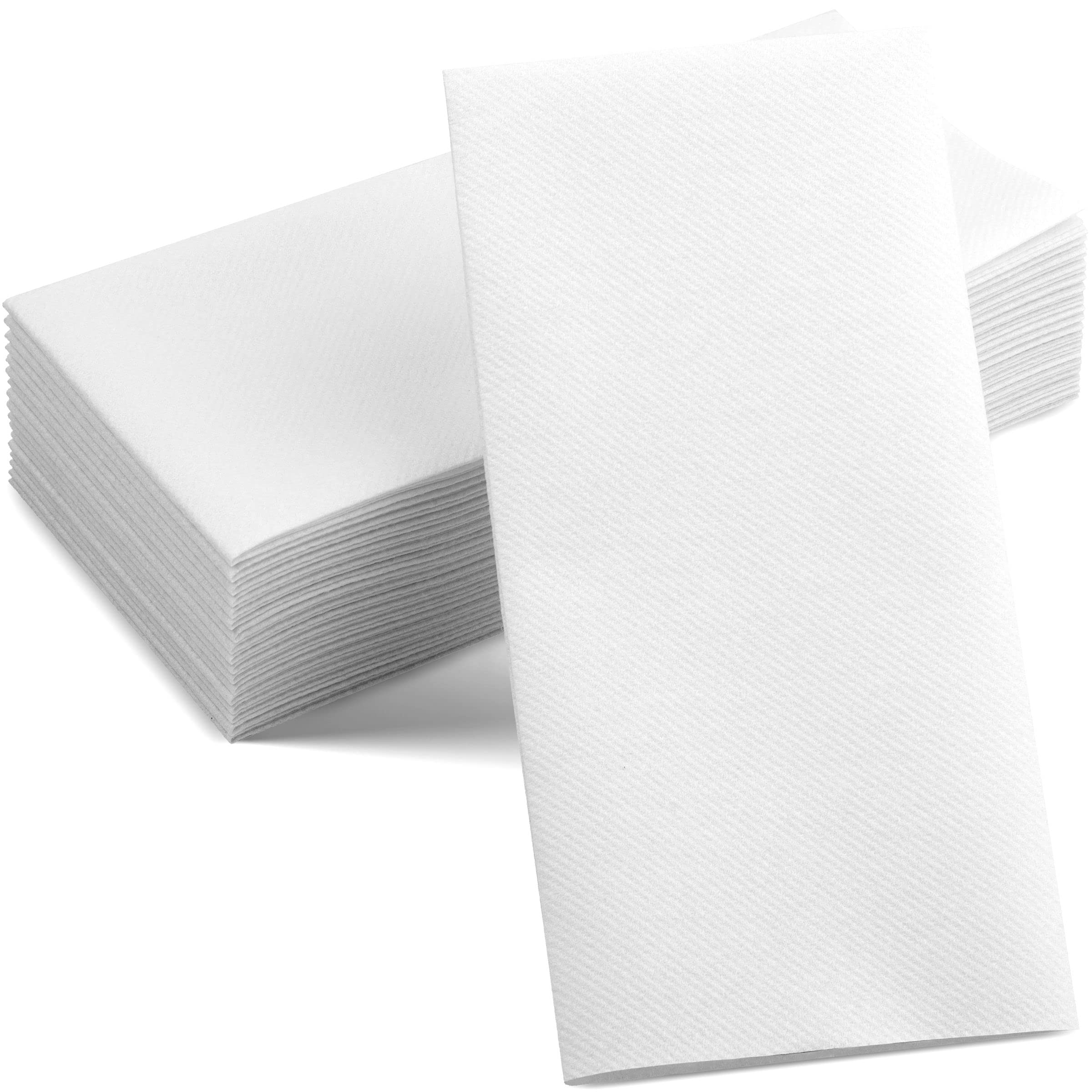 Linen-Feel European-White Paper Napkins - Decortive Cloth-Like Disposable Dinner Napkins - Soft And Absorbent. For Kitchen, Part