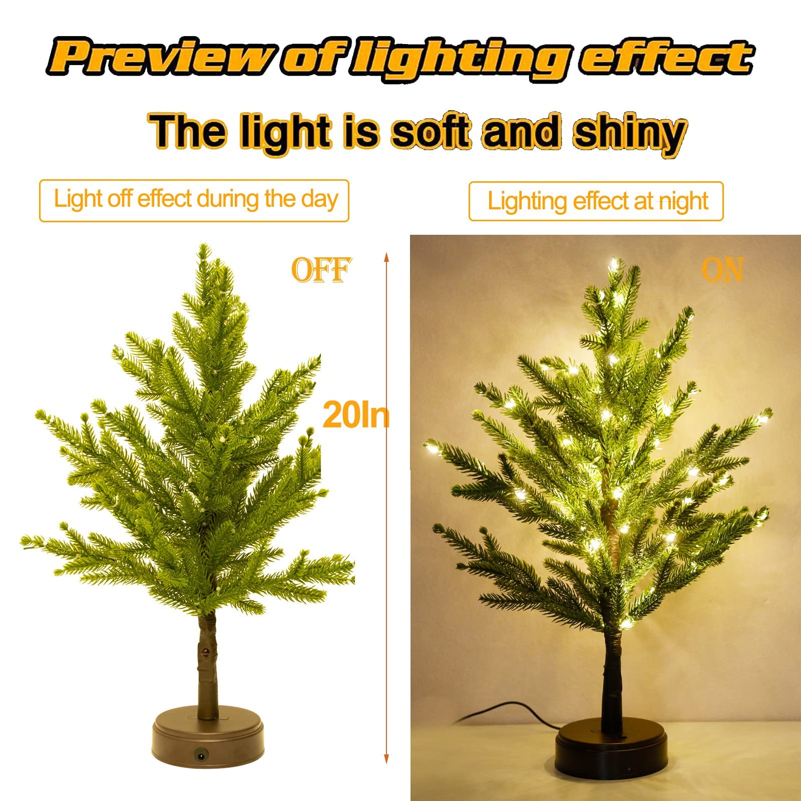 Pooqla RGB Lighted Mini Christmas Tree, Color Changing Tabletop LED Xmas Tree with Remote, 28 Colors 80 LED Pre-lit Artificial S