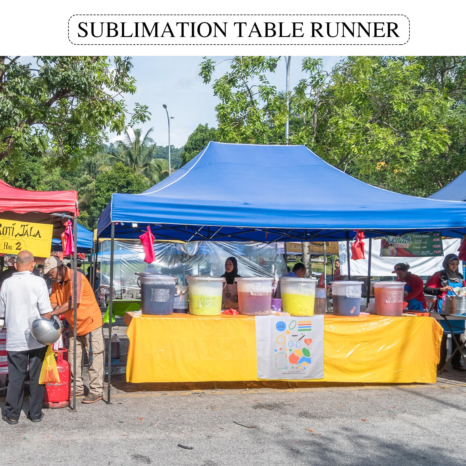 Breling 2 Pcs Sublimation Table Runner Heat Transfer 24 X 72 Inch Table Cover Waterproof White Table Runner Machine Washable Twi