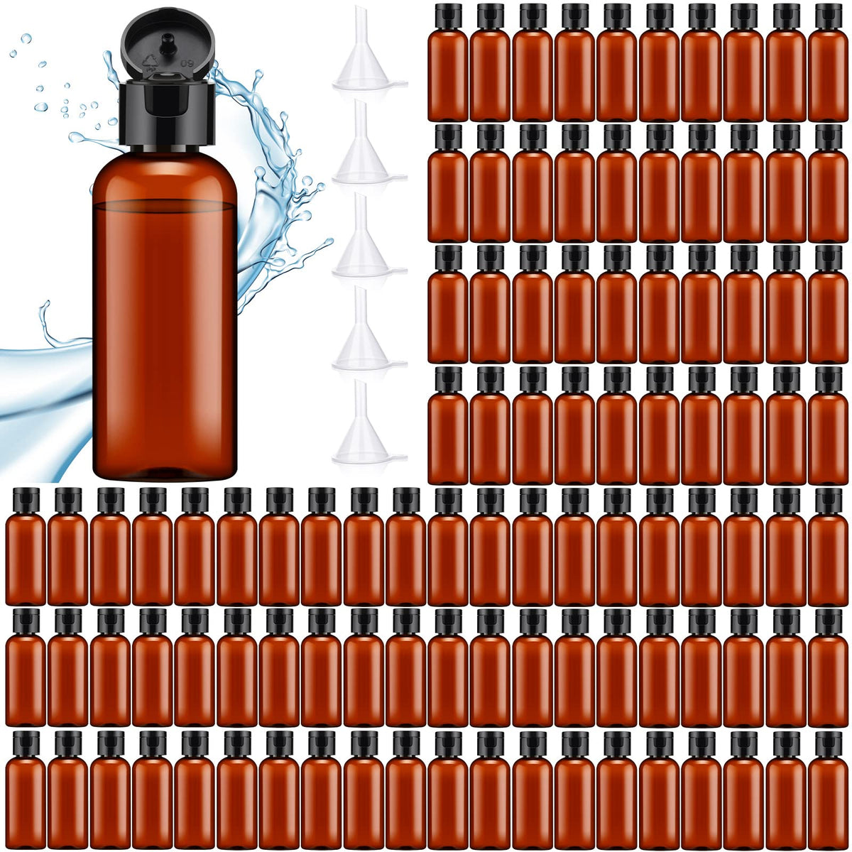 Eccliy 100 Pack 2 Oz Travel Bottles Plastic Bottles With Lids Travel Size Cover Cap Plastic Travel Size Bottles Refillable Dispe