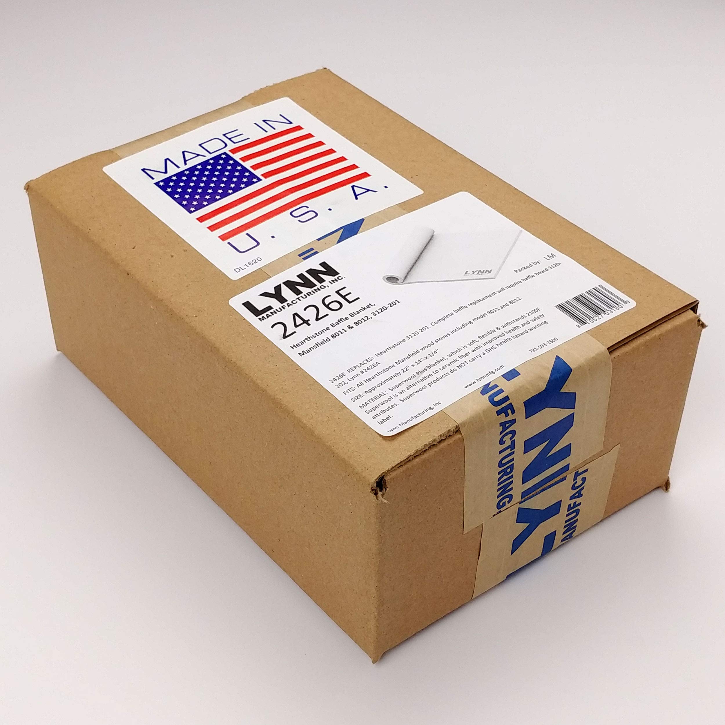 Lynn Manufacturing Replacement Hearthstone Baffle Blanket, Mansfield 8011 & 8012, 3120-201, 2426E