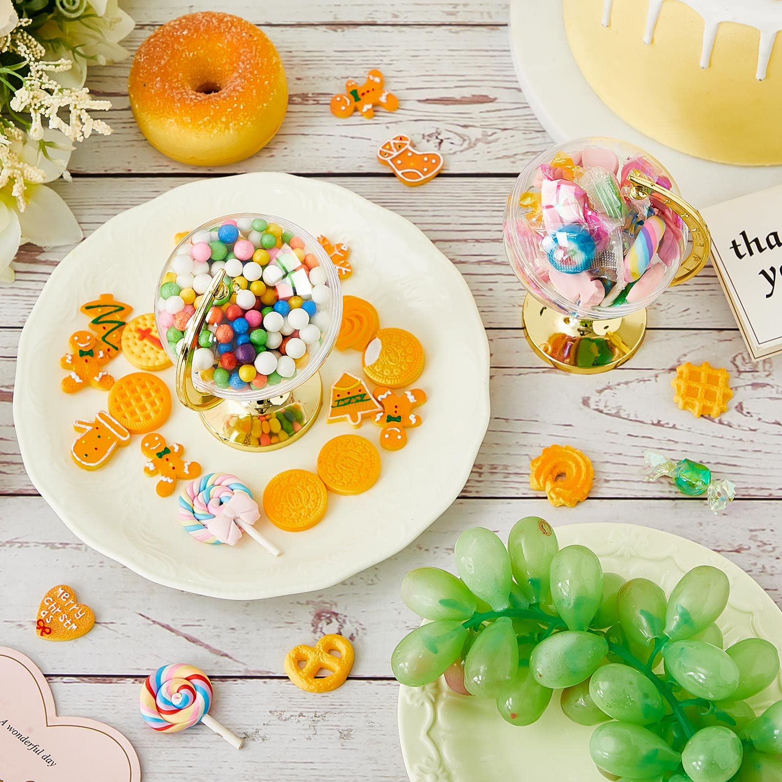 60 Pieces Mini Globe Candy Container Gold Globe Party Favors Containers Fillable Round Candy Jars Decorations For Wedding Bridal