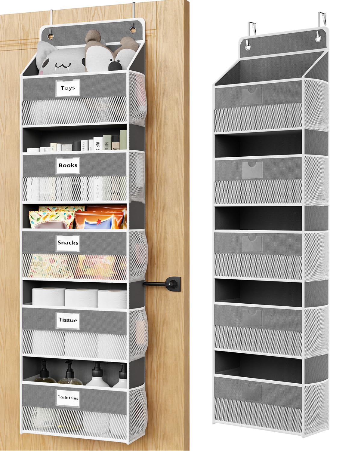 Optish Over The Door Organizer Hanging, 5 Shelf Behind The Doors Storage, Pantry Door Organizer, Closet Organizers for Bedroom a