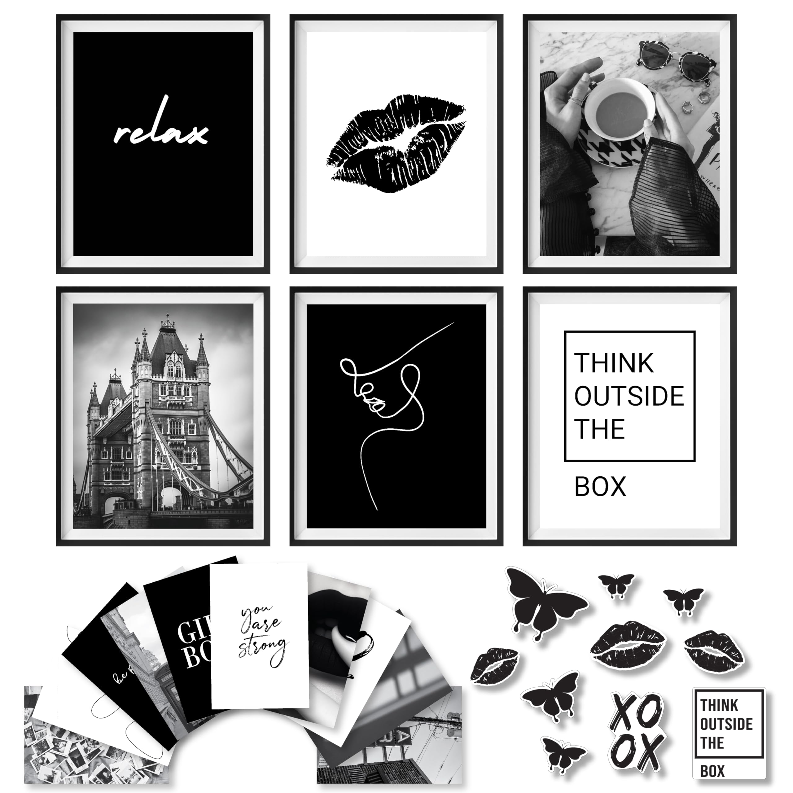 97 Decor Black And White Posters For Room Aesthetic - Black And White Wall Decor, Black And White Room Decor For Teen Girls, Boy