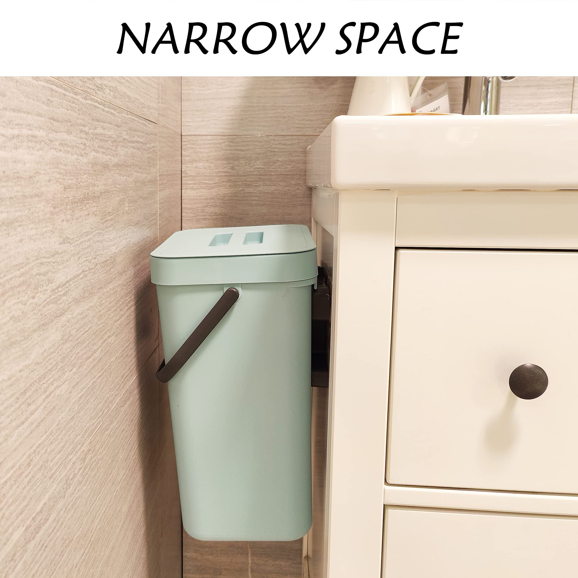 StoneSpace Under Sink Compost Bin, 3.2 Gallon, Wall Mounted, Blue, Model S-12L