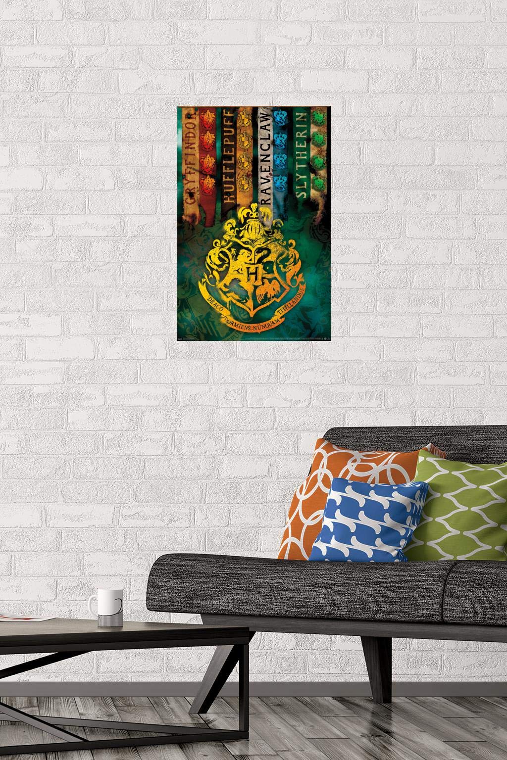 Trends International The Wizarding World: Harry Potter - House Crests Wall Poster, 14.725'' X 22.375'', Premium Unframed Version