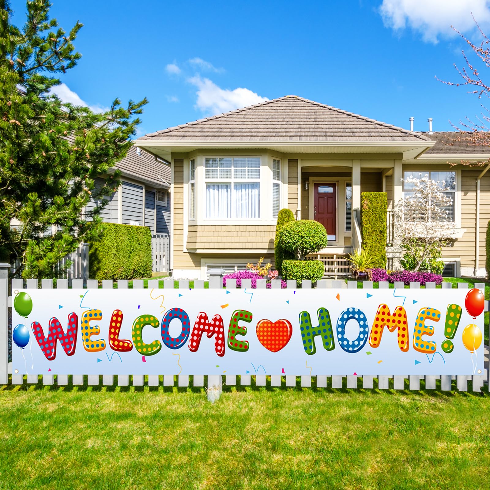 Labakita Welcome Home Banner Housewarming, Welcome Home Decorations For Hospital/Military/Navy/Marine Corps/Marine Boot-Camp/Arm