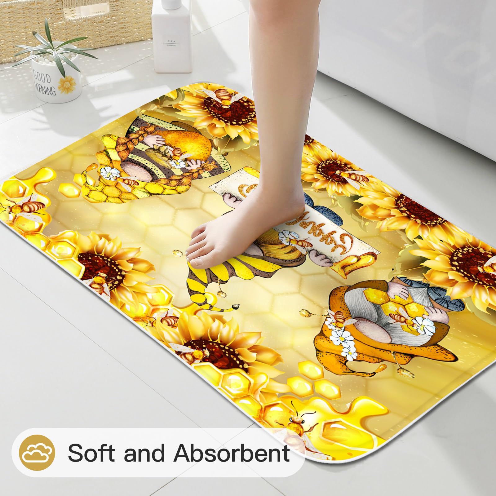 Litabel 4 Pcs Autumn Gnomes Shower Curtain Set With Non-Slip Rugs, Toilet Lid Cover And Bath Mat, Farmhouse Country Bathroom Dec