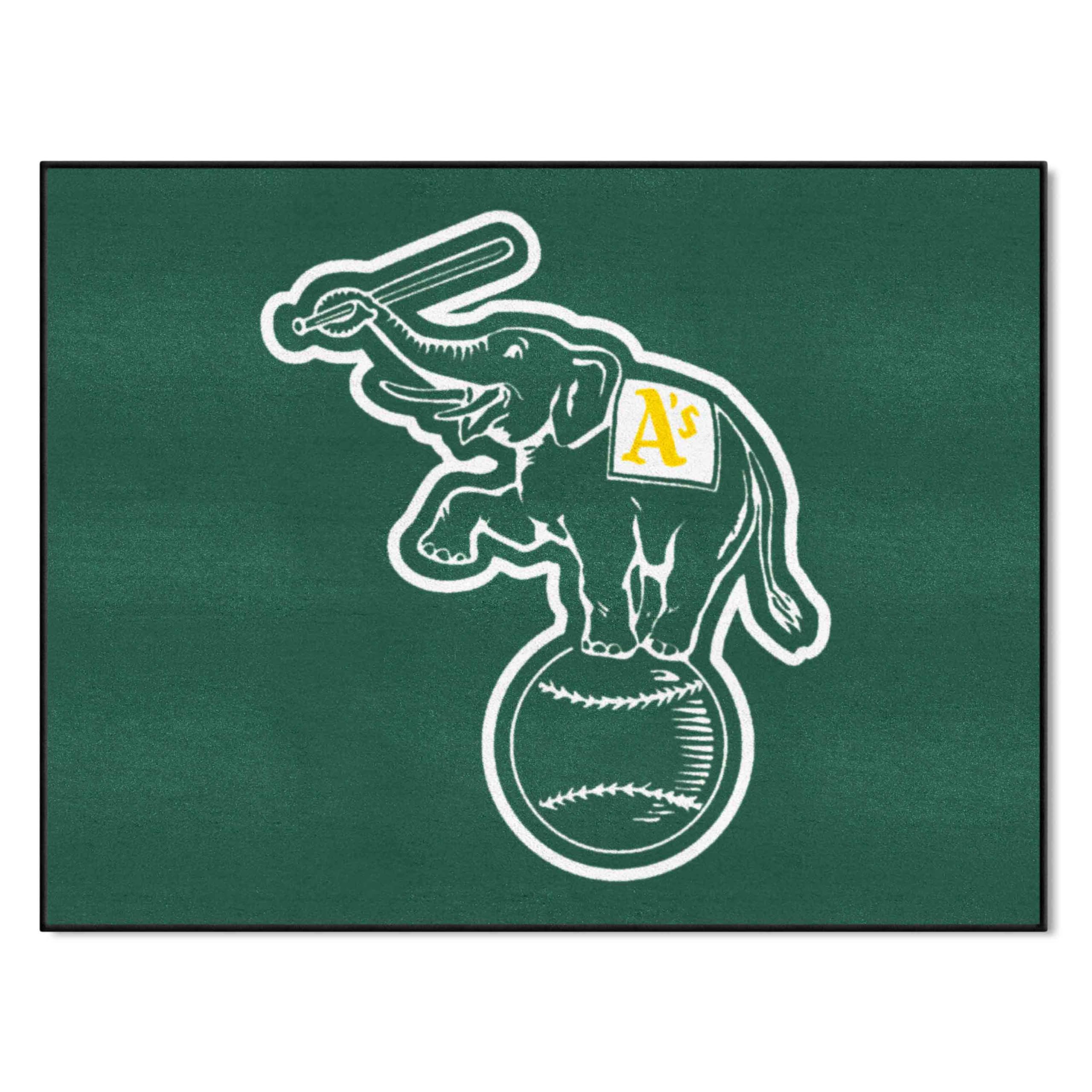 FANMATS 25668 Oakland Athletics All-Star Rug - 34 in. x 42.5 in. Sports Fan Area Rug, Home Decor Rug and Tailgating Mat