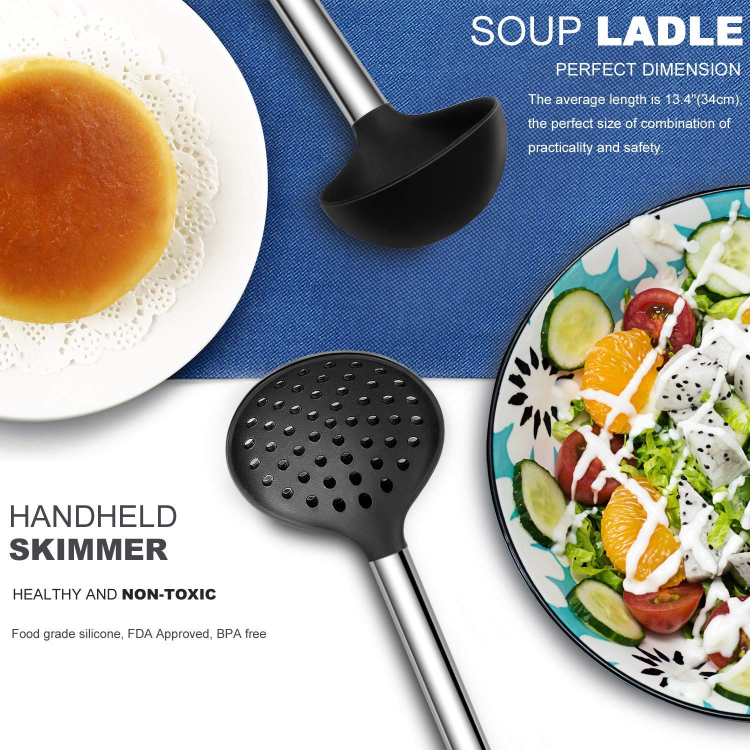 Kitchen Utensil Set-Silicone Cooking Utensils-33 Kitchen Gadgets & Spoons For Nonstick Cookware-Silicone And Stainless Steel Spa