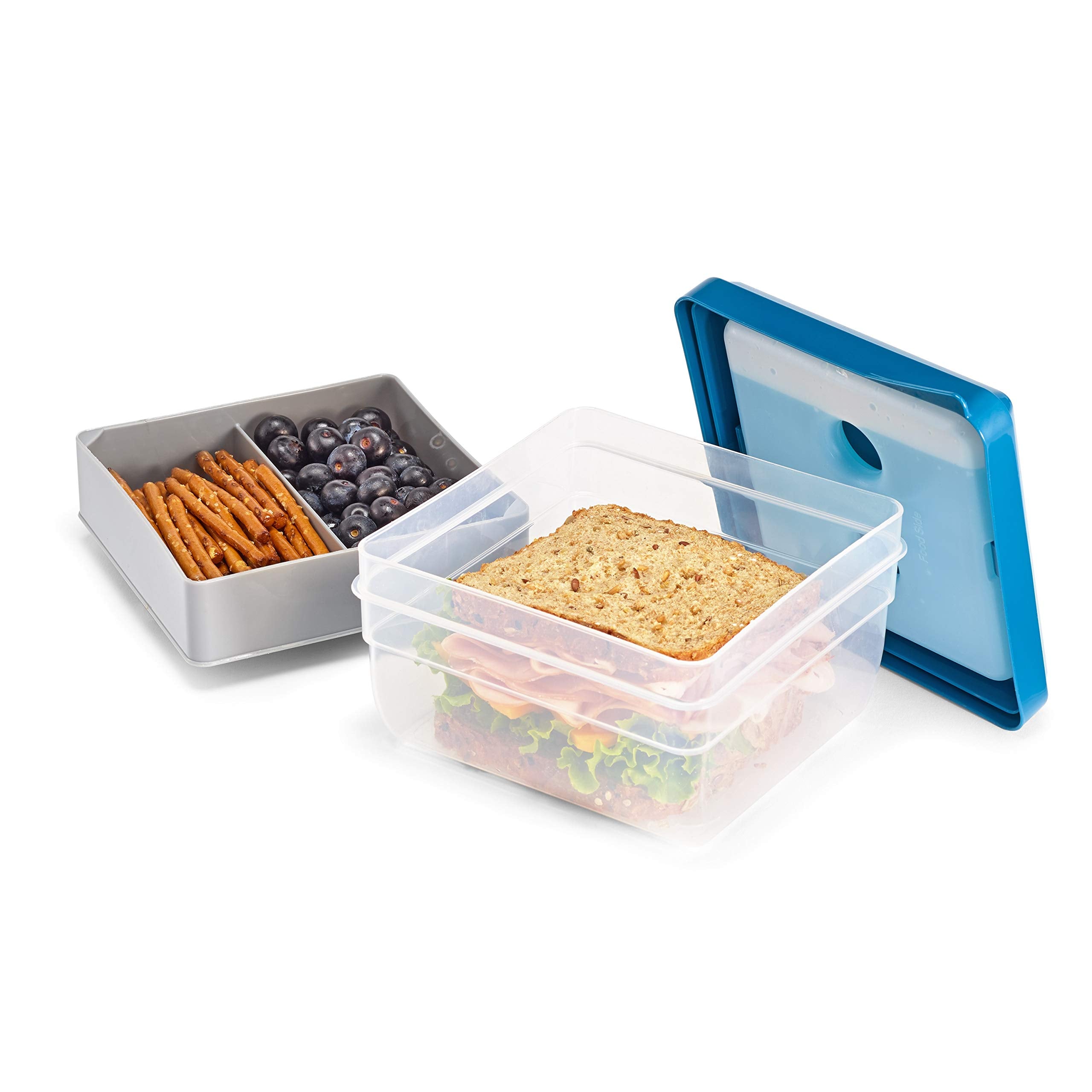 Fit & Fresh Divided Carrier With Removable Ice Lunch Pack, 5.75'' X 6'' X 3.625'', Colors May Vary