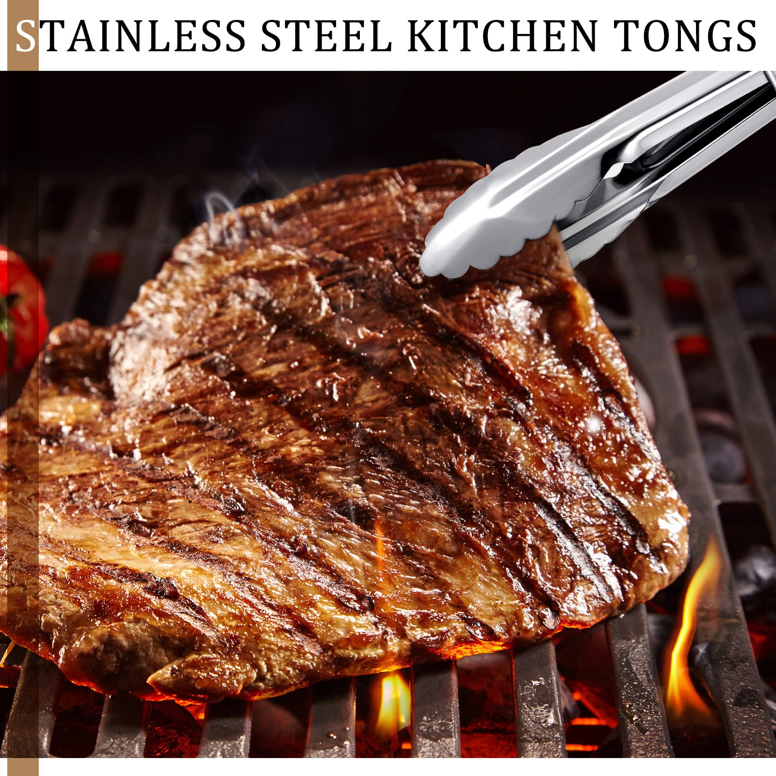 50 Pcs Small Stainless Steel Kitchen Tongs 7 Inch Cooking Tongs With Sliding Rings Mini Tongs Serving Tongs For Food Cooking Sal