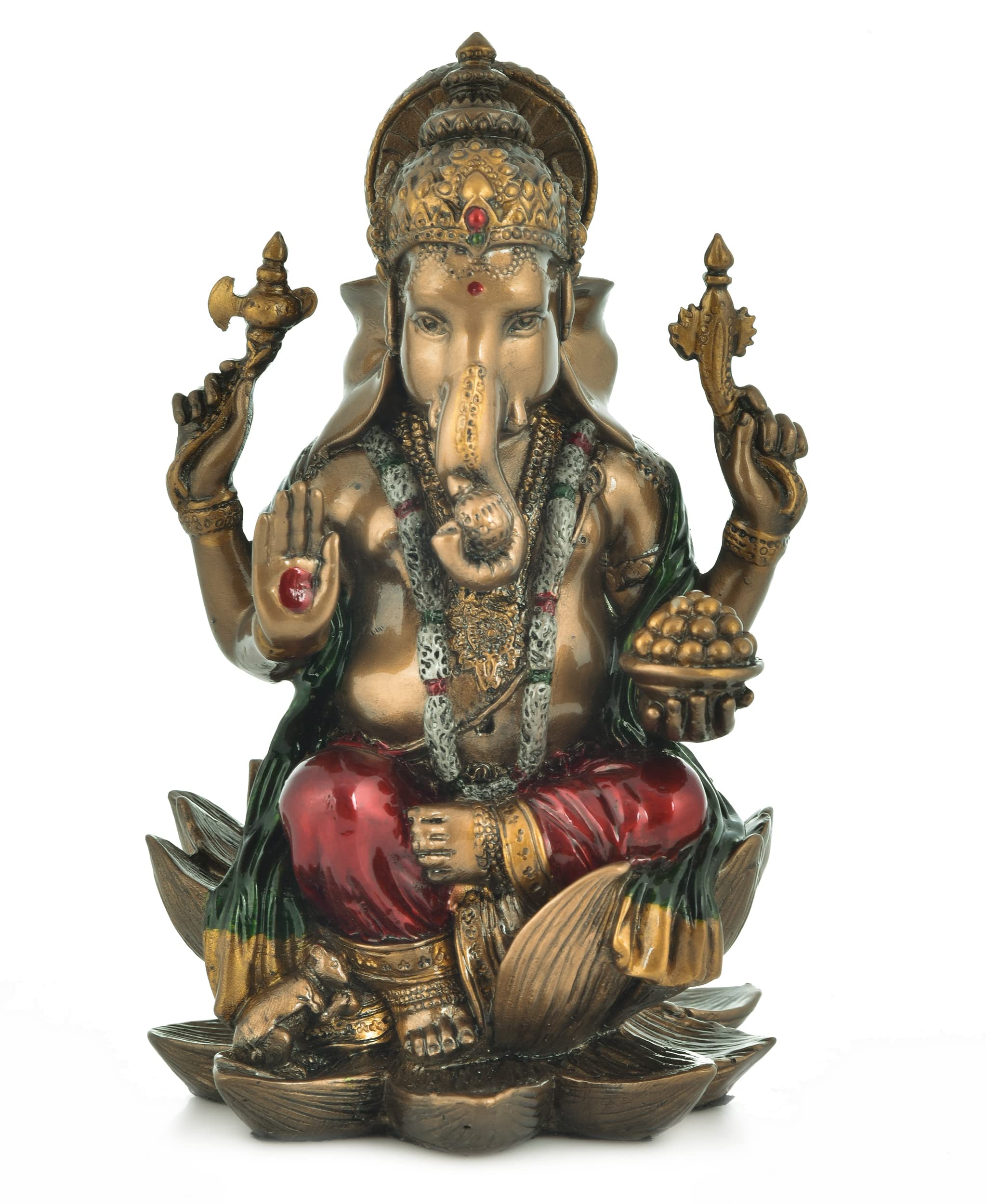 Archna Handicraft Polyresin Lord Ganesha Statue For Pooja Lord Ganesh Murti Idol For Home And Office Decor (7 X 3 Inch)