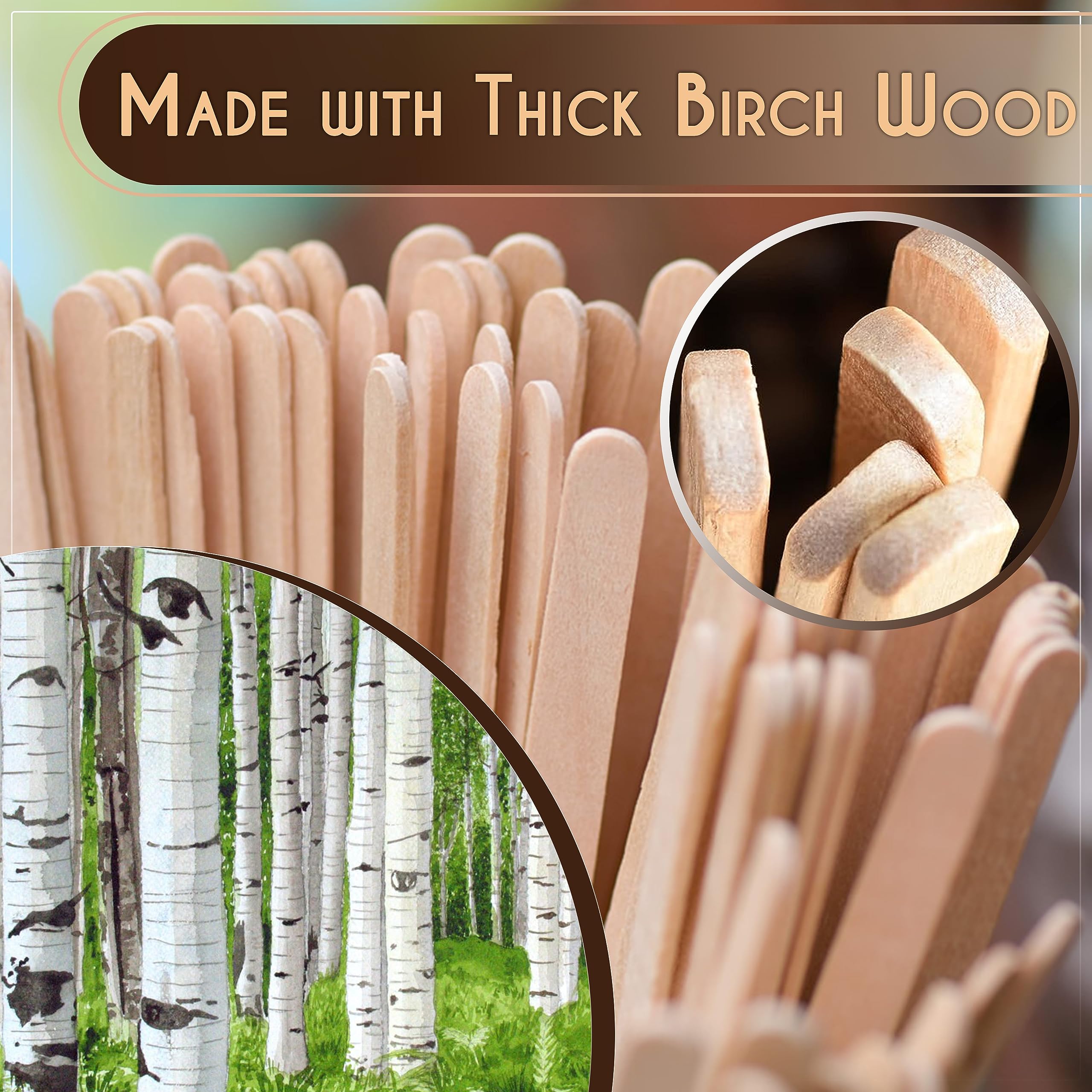 Perfect Stix Premium Wooden Coffee Stirrer Sticks, Thick Birch Wood 1000 Count, 5.5'' Inches. Eco-Friendly Wooden Stirrers (5.5I