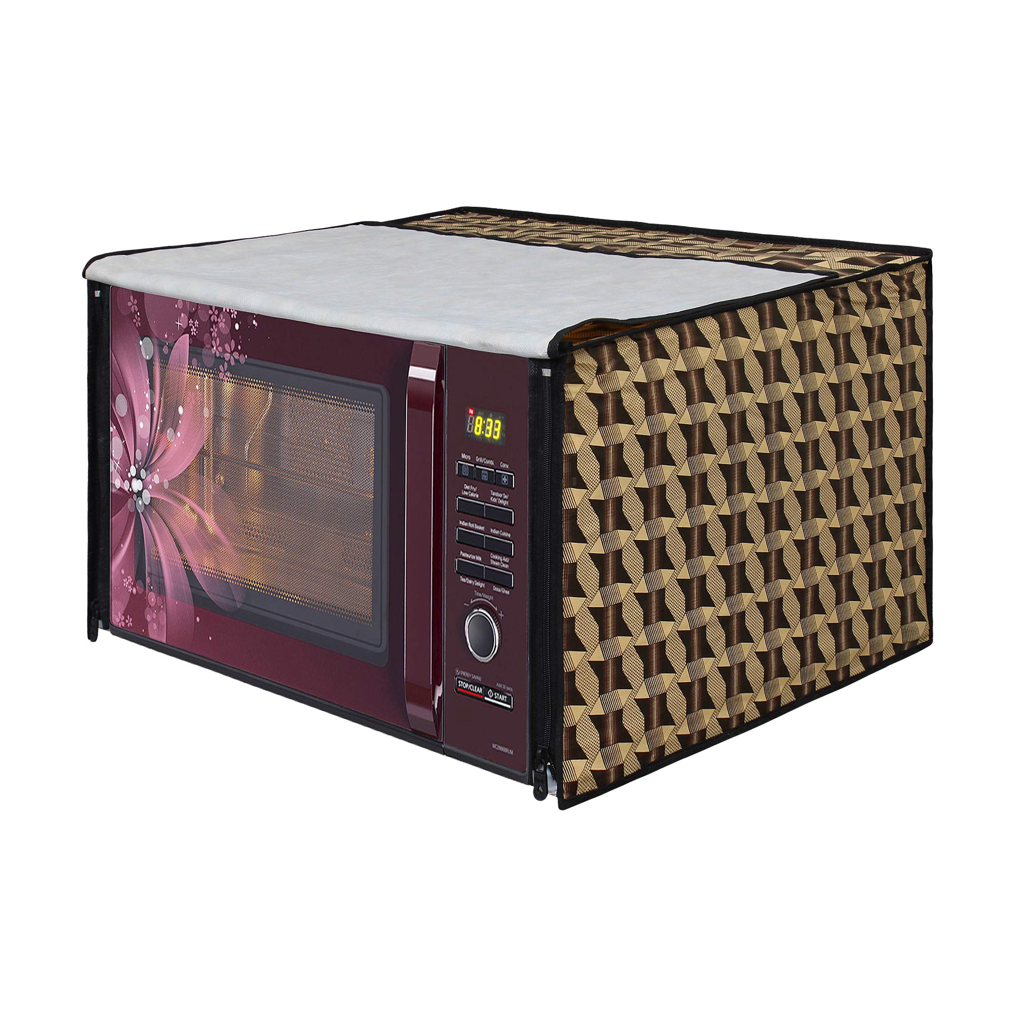 Lithara Printed Waterproof Microwave Oven Cover For Ifb 25Sc4 25L | Sams06 (Multicolor)