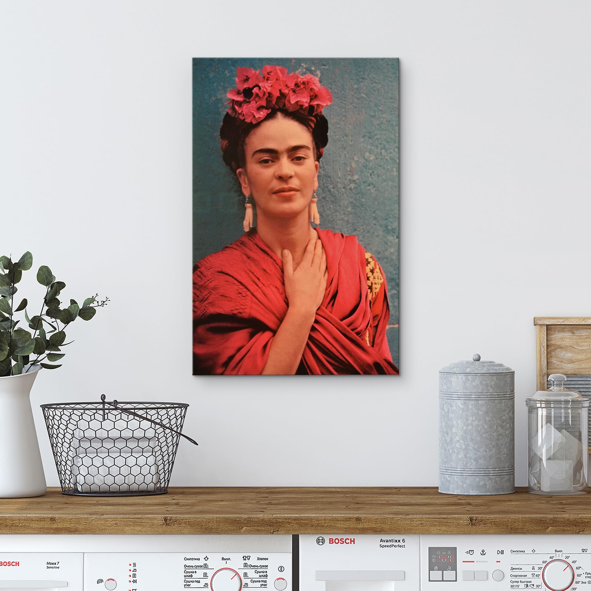 Wall26 Canvas Print Wall Art Mexican Master Artist Frida Kahlo In Flower Headpiece Historic Classic Photography Realism Traditio