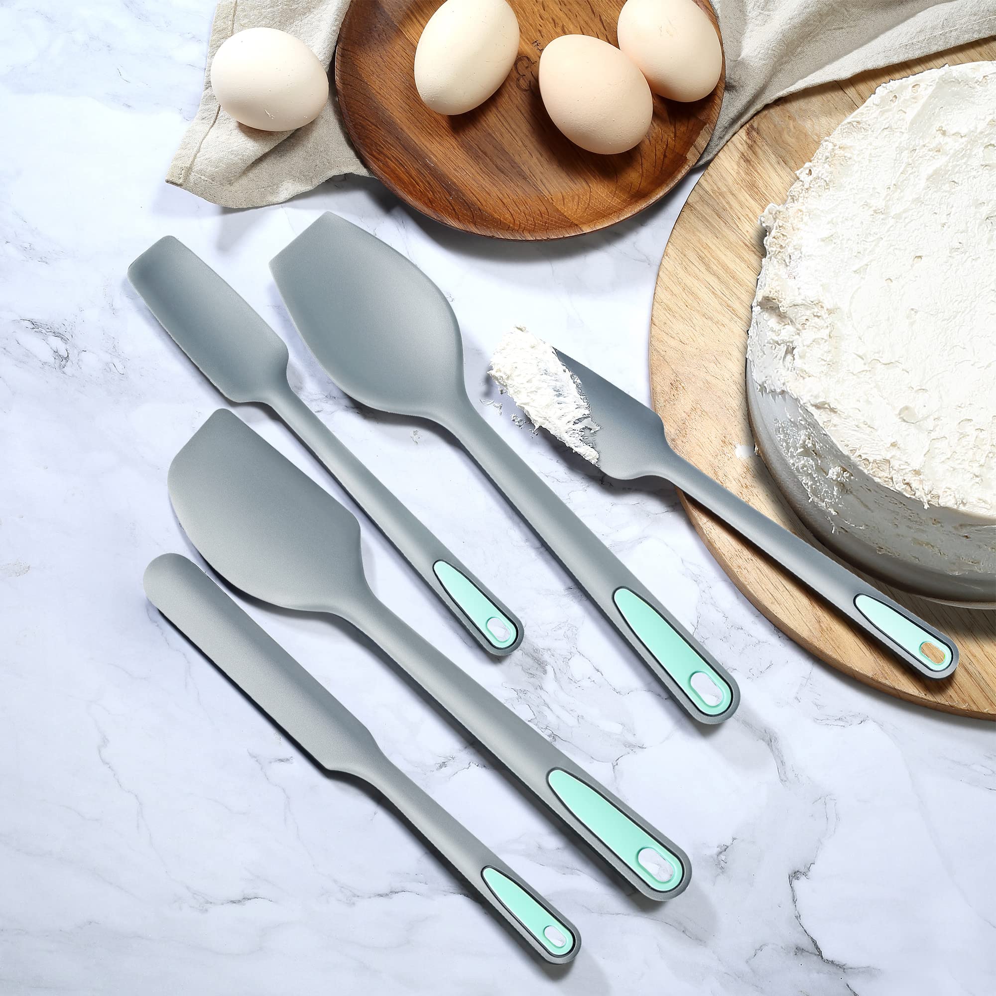 To Encounter Silicone Spatula Set, 5 Pieces Seamless Spatula, Heat-Resistant Turner Spatulas, Nonstick For Baking, Cooking & Mix