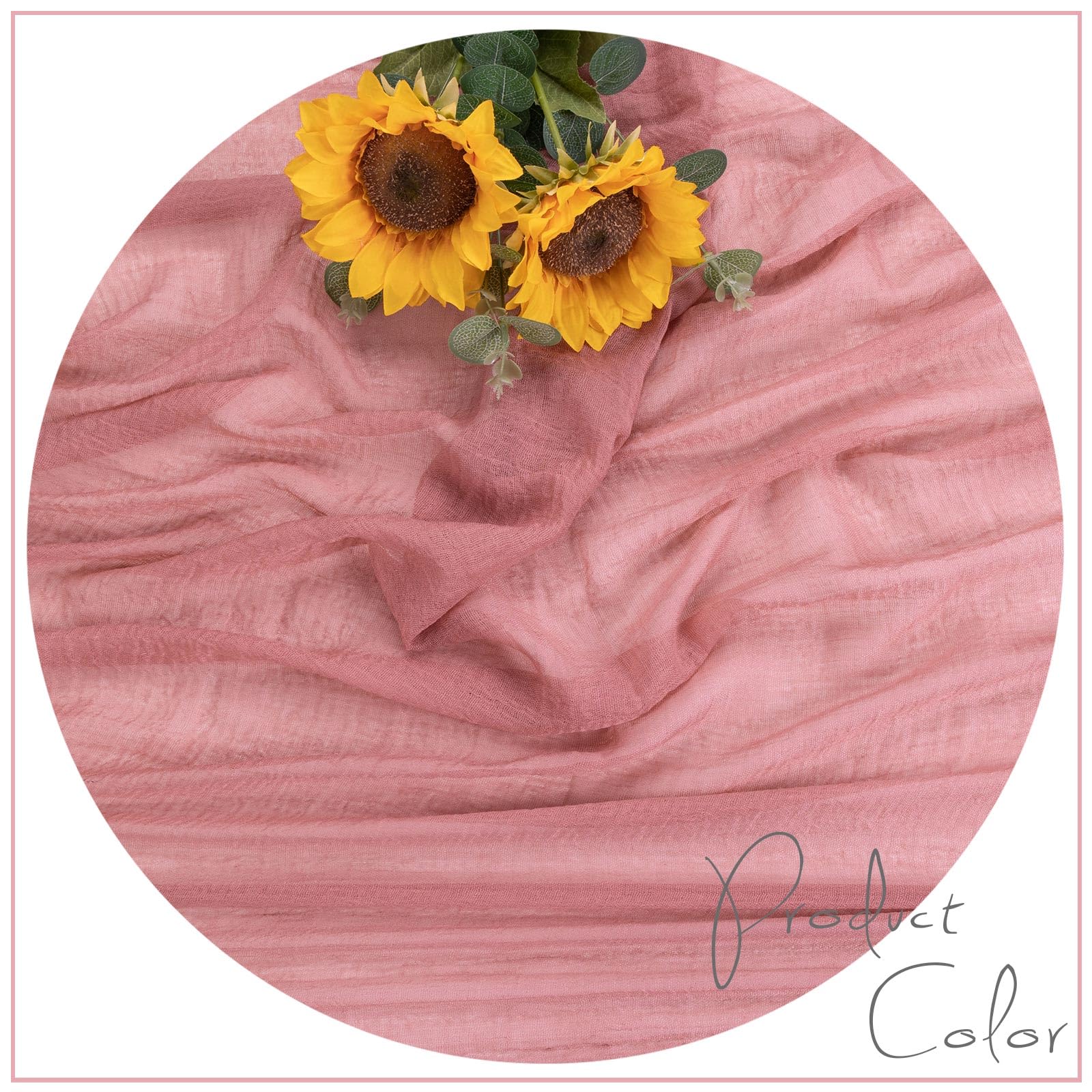 Sajoo Dusty Blush Cheesecloth Table Runner 10Ft Gauze Table Runner For Decor Valentines 35X120 Inches Rustic Boho Cheese Cloth T