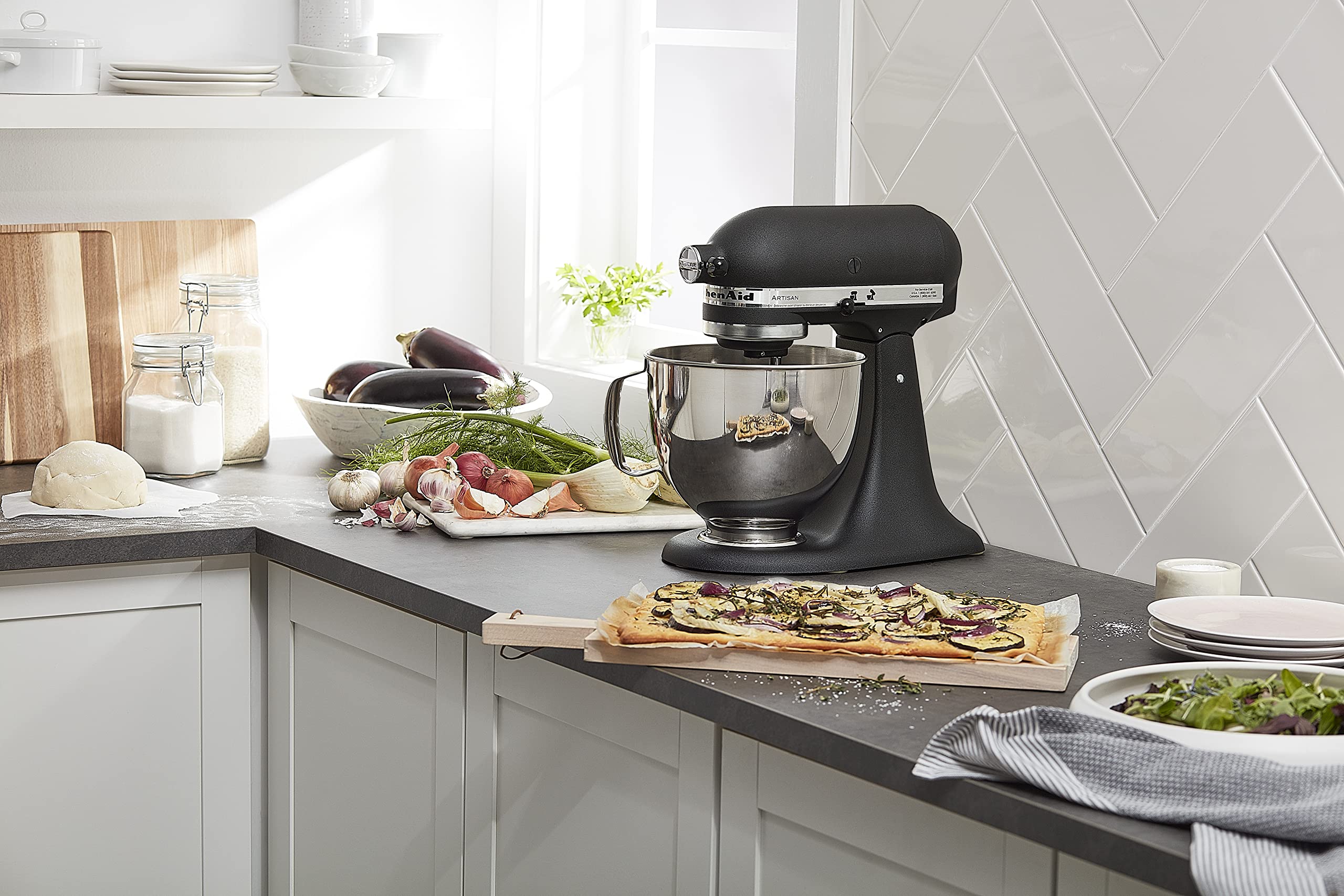 KitchenAid Artisan Series 5 Quart Tilt Head Stand Mixer with Pouring Shield KSM150PS, Cast Iron