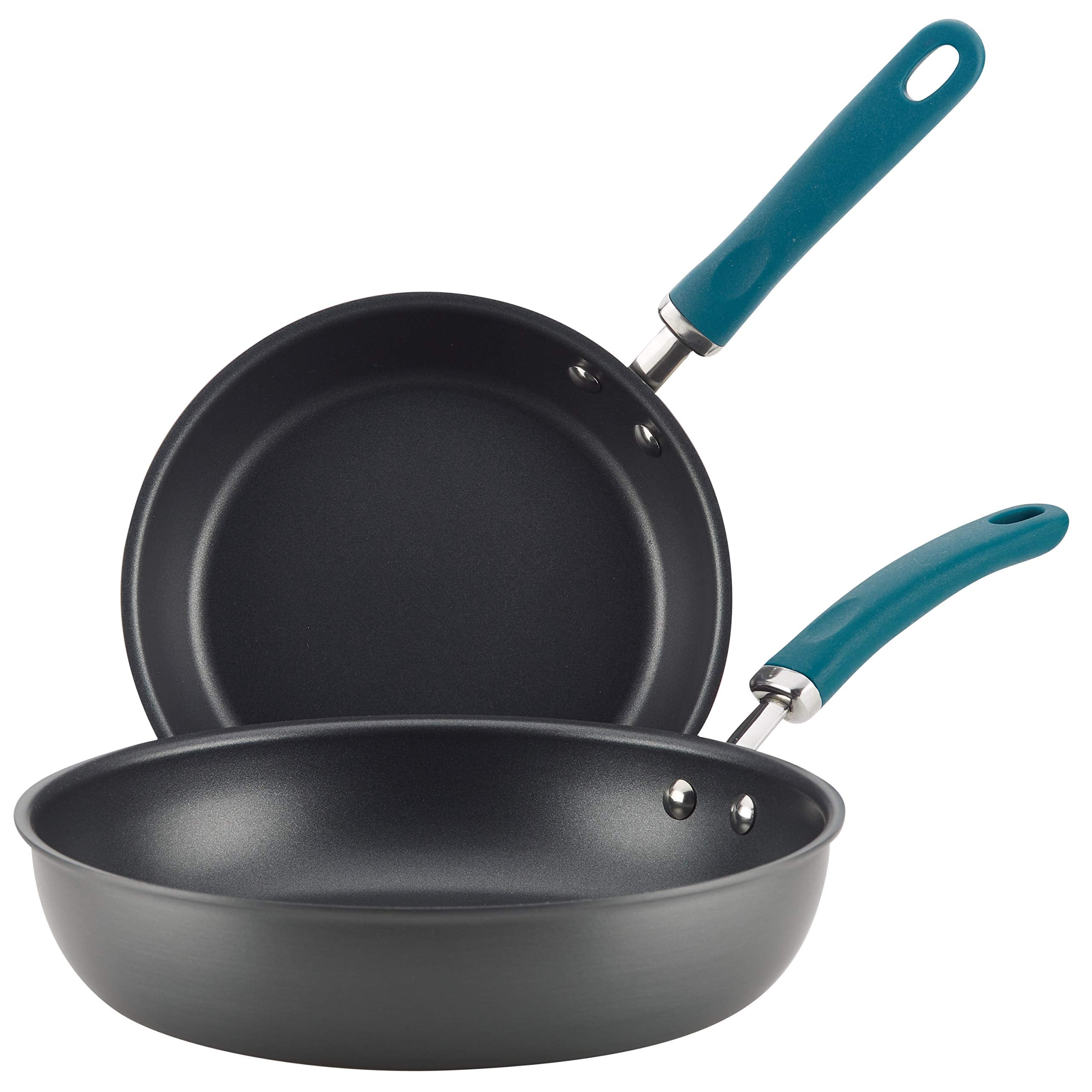 Rachael Ray Create Delicious Deep Hard Anodized Nonstick Frying Pan Set / Fry Pan Set / Hard Anodized Skillet Set - 9.5 Inch and