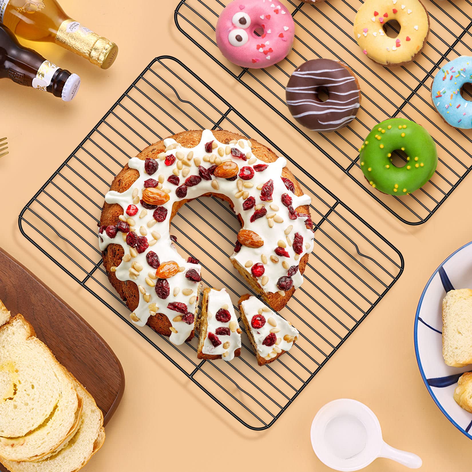 Cooling Rack Set Of 2, P&P Chef Non-Stick Baking Racks For Cooking Grilling, 2 Pieces 11.6    X 9    Roasting Drying Rack, Fit I