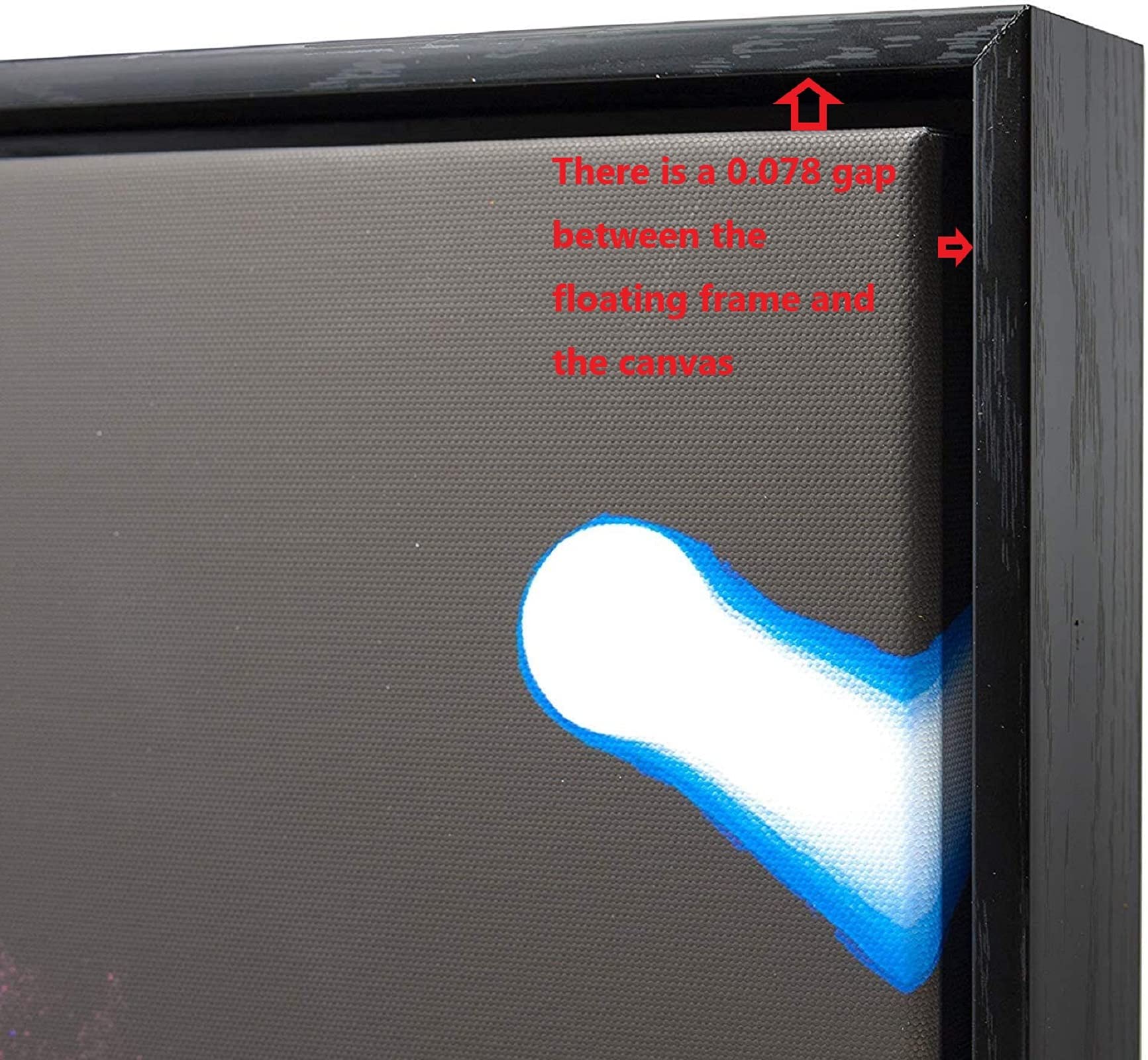 Floater Frame for Finished Canvas 1.25'' Depth Custom Floater Frame Kit for Stretched Canvas Picture Oil Paintings Artwork Canvas Floating Frame Wall Art Decor Finished Canvas