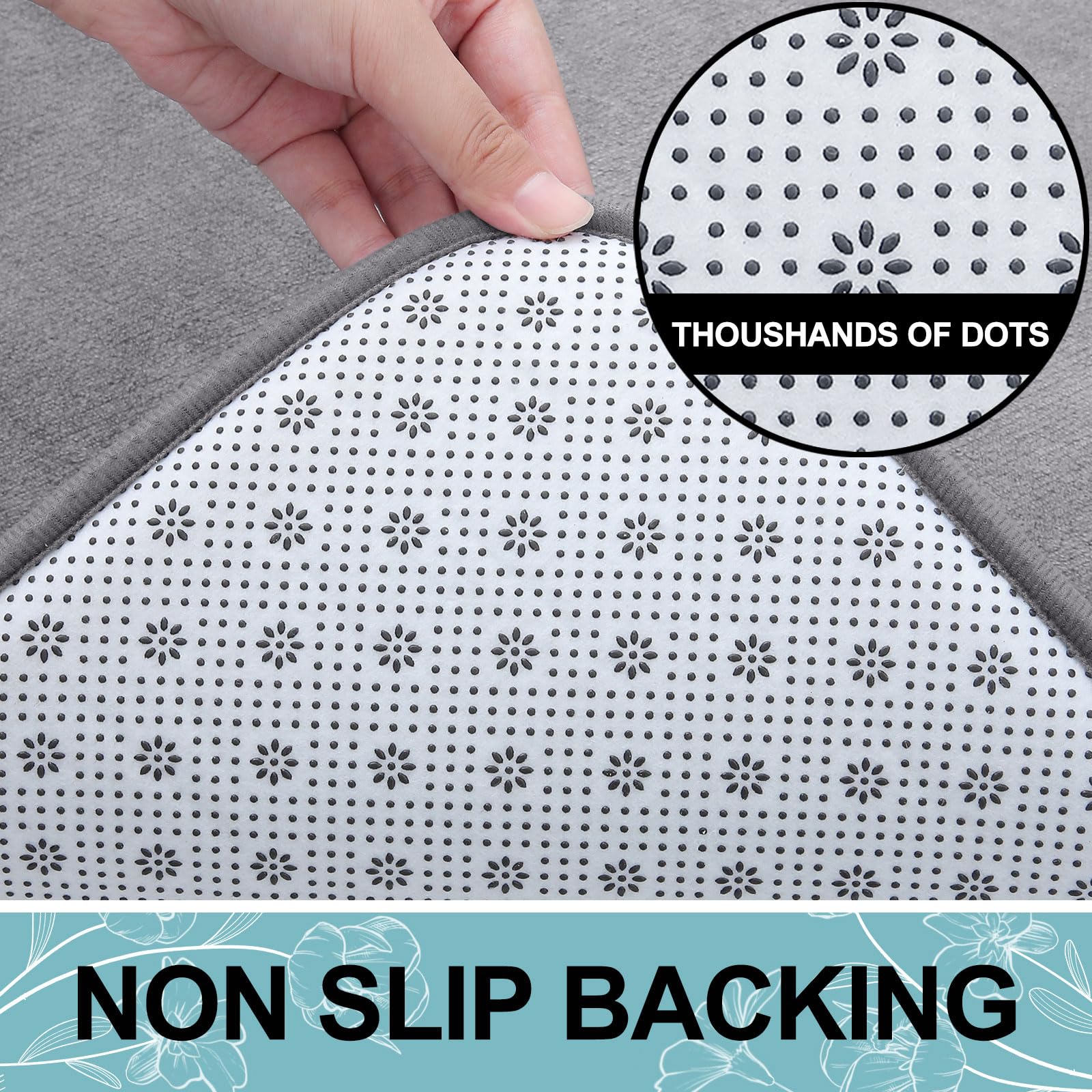 Smiry Memory Foam Bath Mat, Extra Soft Absorbent Bathroom Rugs Non Slip Bath Rug Runner For Shower Bathroom Floors, 30'' X 20'',