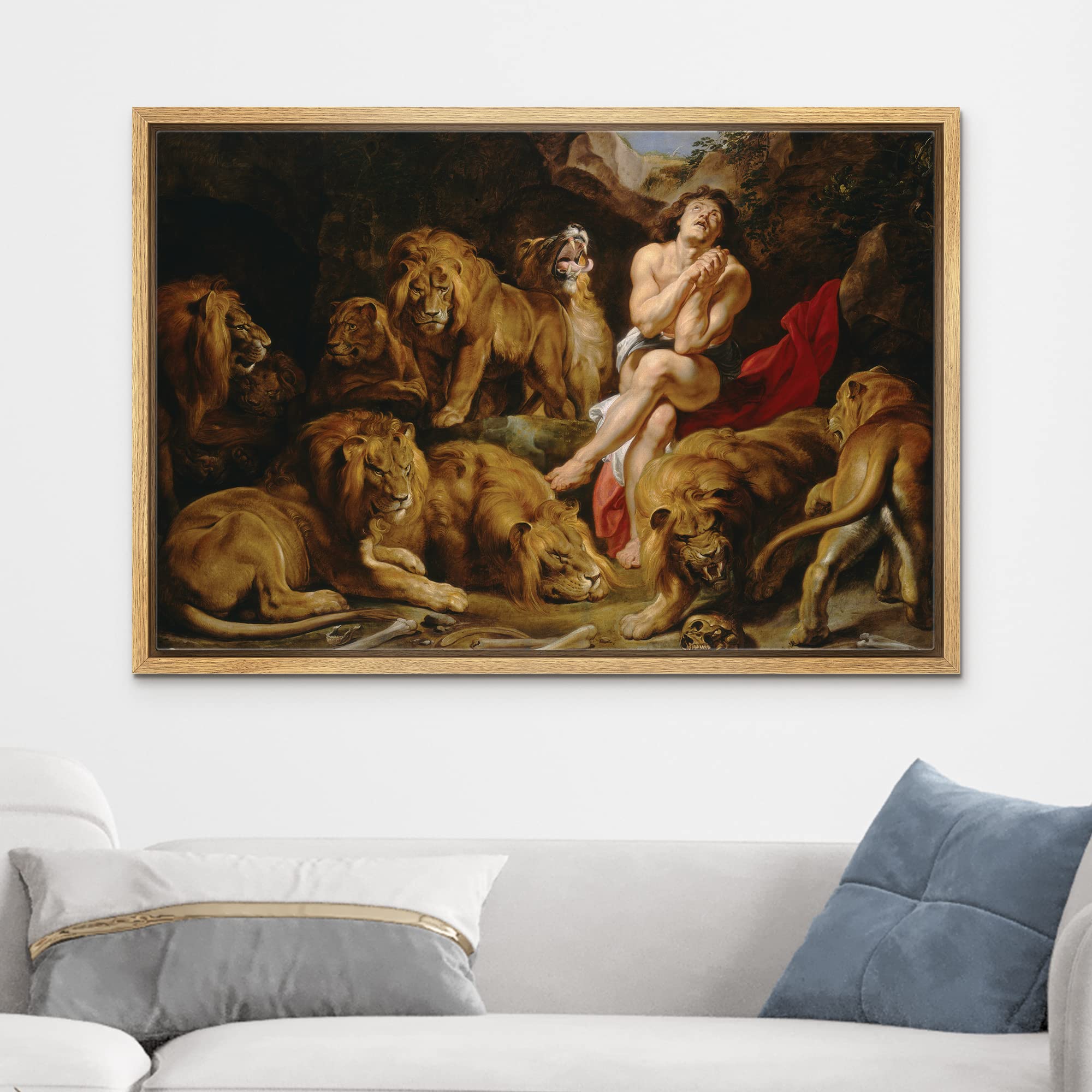 Wall26 - Oil Painting Of Daniel In The Lion'S Den By Peter Paul Rubens In C. 1615 - Baroque Style - Catholic, Christianity - Fra