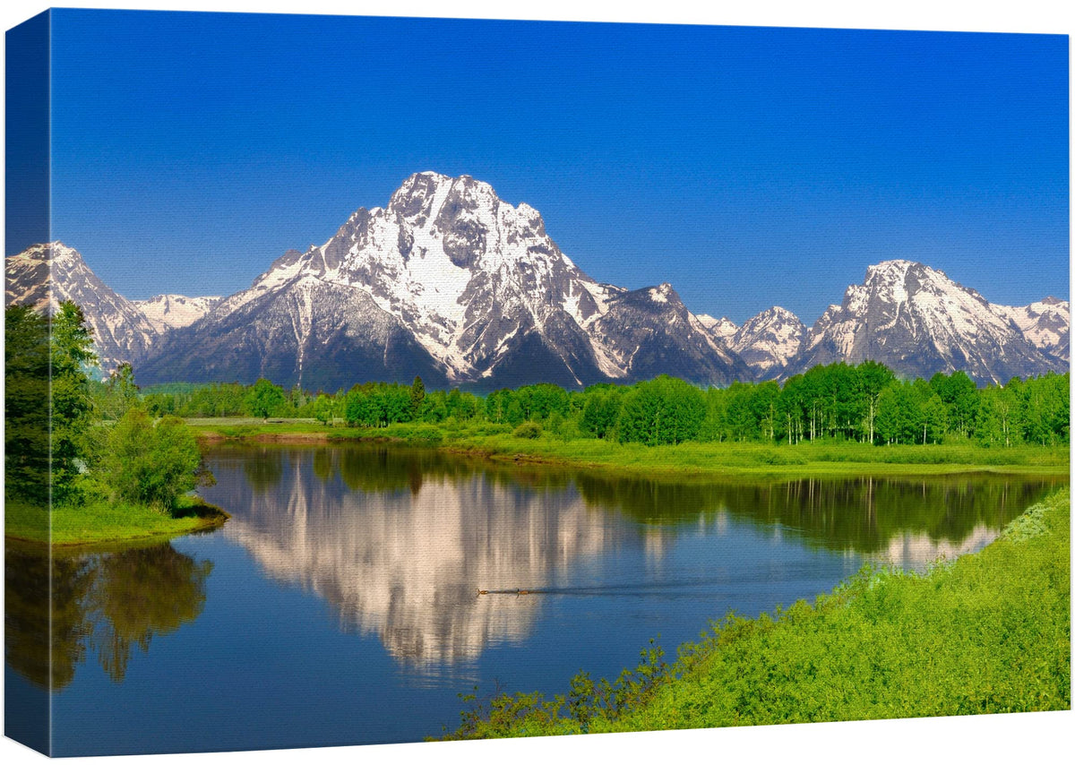 Wall26 Canvas Print Wall Art Mountain Landscape With Green Forest Reflection Nature Wilderness Photography Modern Art Rustic Sce