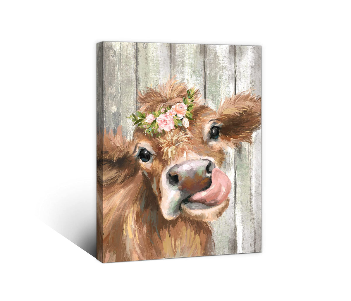 Hlxff3 Bathroom Wall Art Decor, 12X16In Farmhouse Retro Paintings, Canvas Wall Art For Bedroom Modern Brown Rustic Framed Artwor