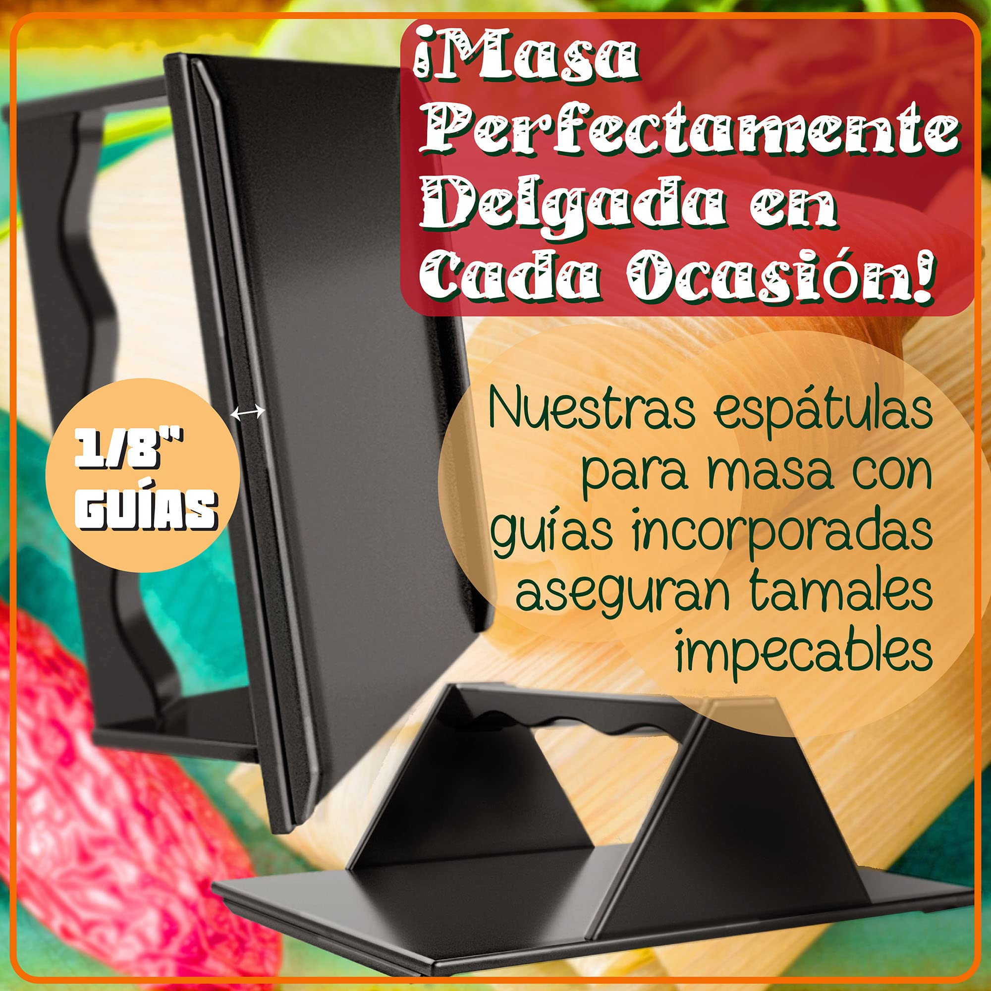 Tamales Masa Spreader W/Easy Grip Ergonomic Handle For Faster Better And Easier Results By Mindful Design | New And Improved (Bl