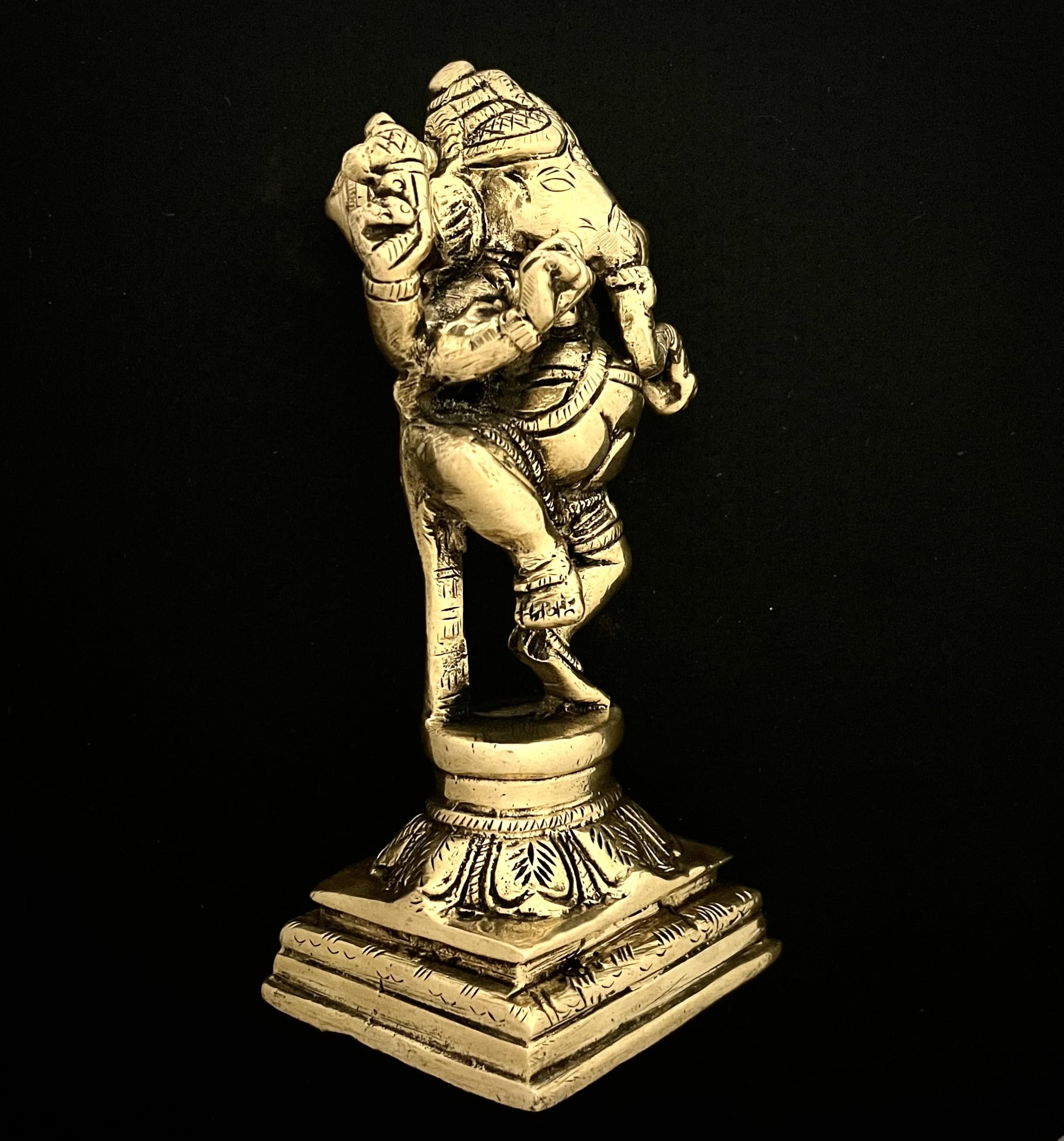 Puyangam Lord Dancing Ganesha Brass Idol | Narthana Vinayaga | For Puja | Festival | Gift | House Warming | Art Decor | Table To