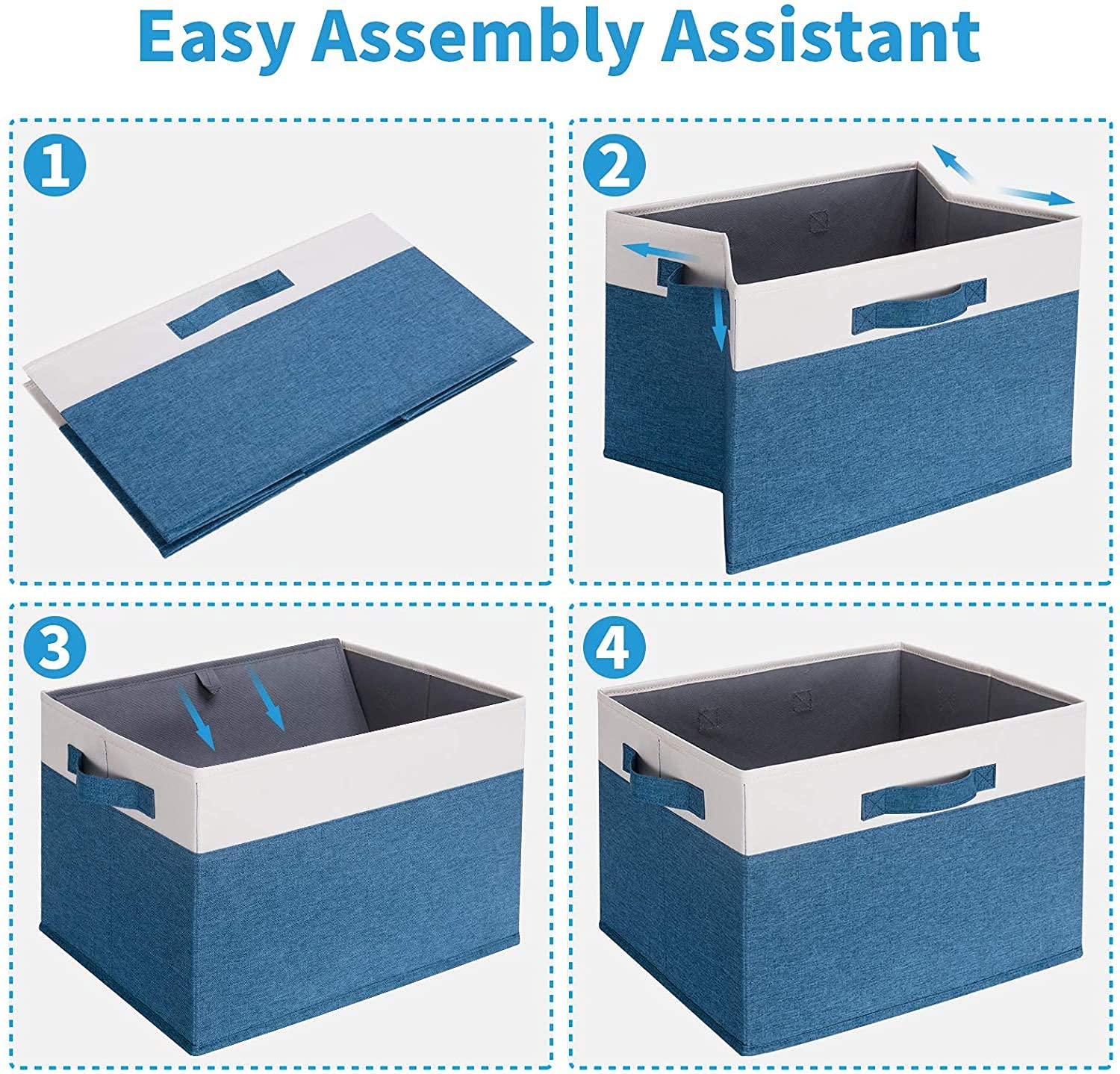 Ghvyennttes Storage Bins [3-Pack] Large Foldable Storage Baskets For Shelves, Sturdy Fabric Cube Storage Boxes With 3 Handles Fo